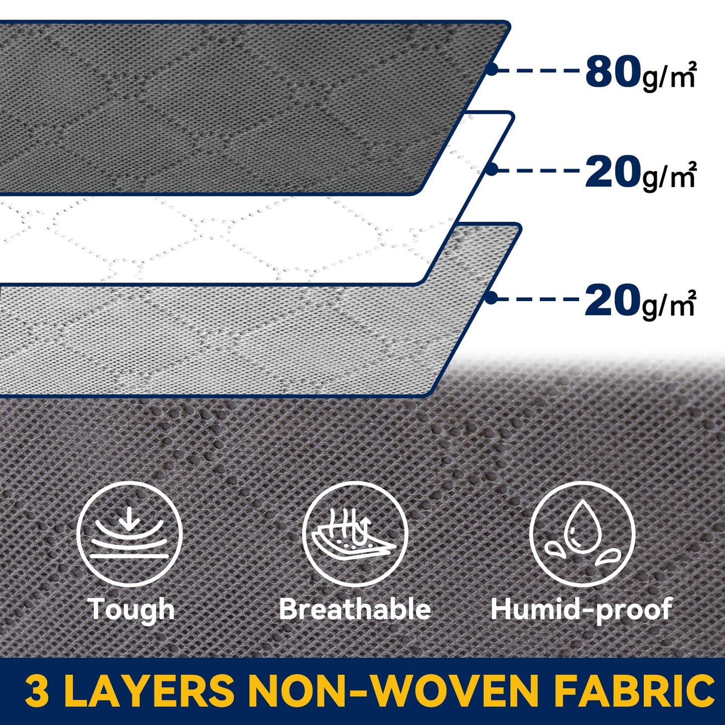 AIOR 3PCS 60L Underbed Storage Bags with Viewing Window, Foldable Container Closet Organizer Bags for Clothes, Comforters, Blankets, Bedding