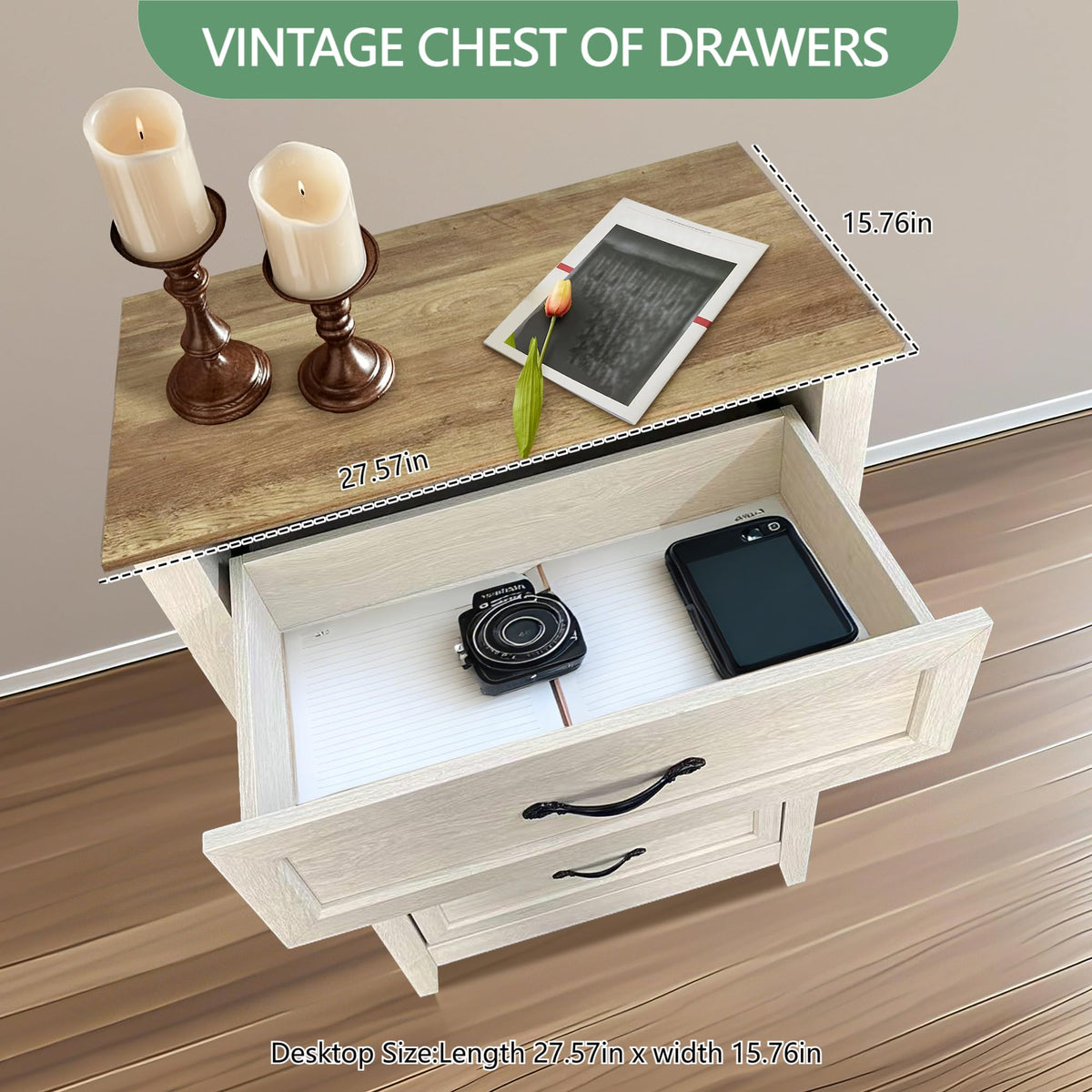 Crevyteg 5 Drawer Tall Dresser for Bedroom – Sturdy Steel Frame, Collapsible Drawers, Easy Pull Handles – Wooden Storage Chest