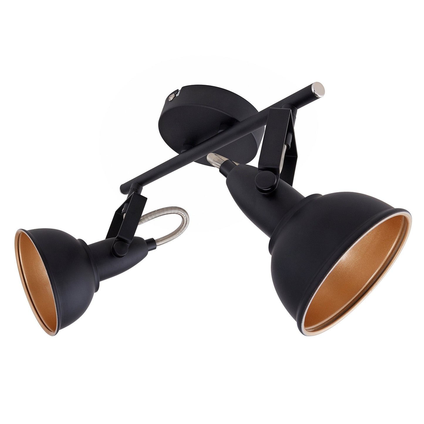 Briloner Leuchten Modern ceiling light, retro/vintage design, 2 rotatable spotlights, metall black-gold look, E14, IP20, max. 40 Watt, length: 30.4