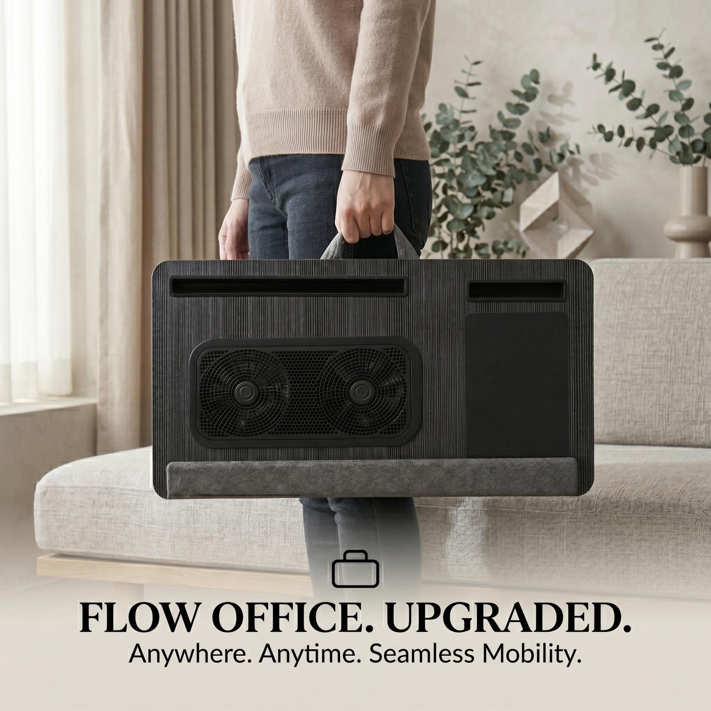 Froxique Laptop Tray with Pillow Cushion - Adjustable Lap Desk for Bed & Sofa -, Portable Computer Stand Ideal for Bed, Sofa, and Desk Use