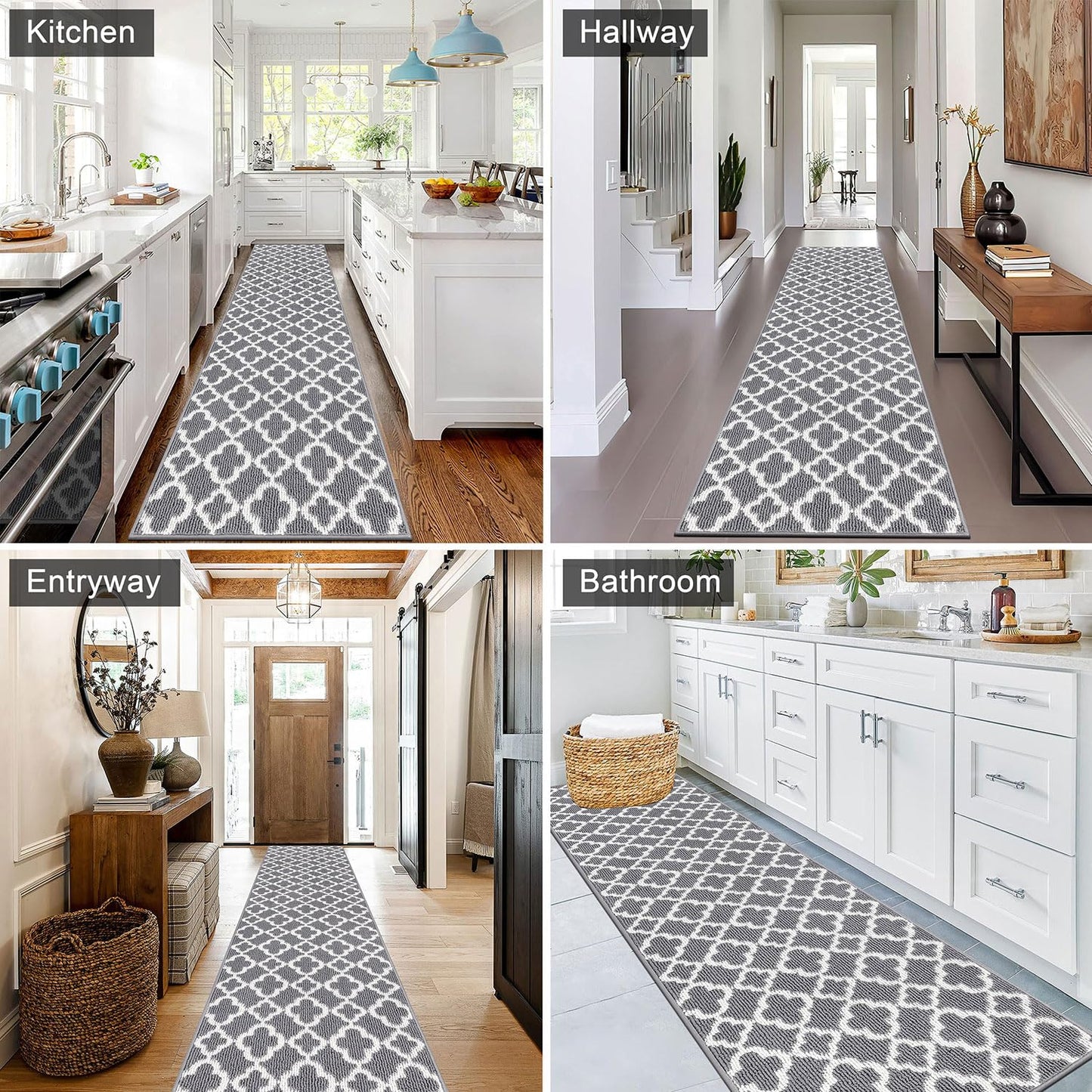 SHACOS Extra Long Hallway Runner Rug 60x300 cm Hall Runners Non Slip Washable Carpet Runner for Hallway Hall Runner Rug Long Runner Rug for Kitchen