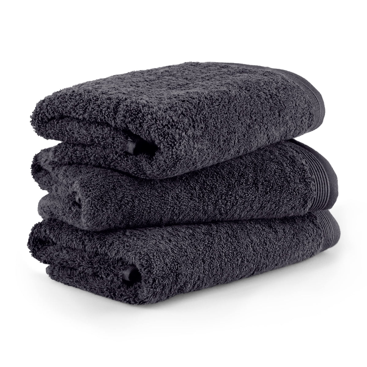 m?ve Superwuschel hand towel set, 3 hand towels 50 x 100 cm, Made in Germany, 100% cotton, dark grey
