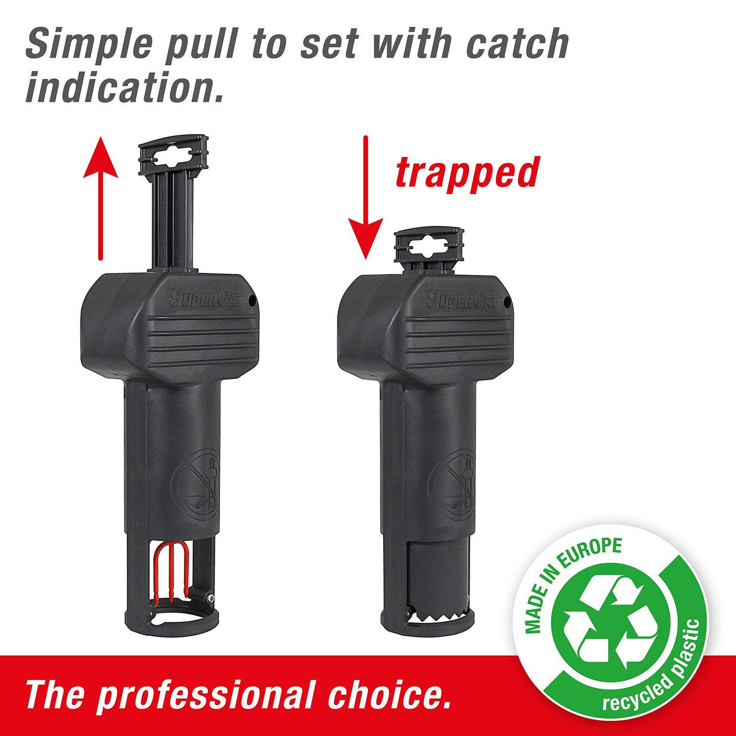 SWISSINNO Vole Trap PRO SuperCat - Efficient Snap Trap for Field and Mole Control, Patented Trigger Mechanism, Easy to Set Up, Safe and Reusable - 2X