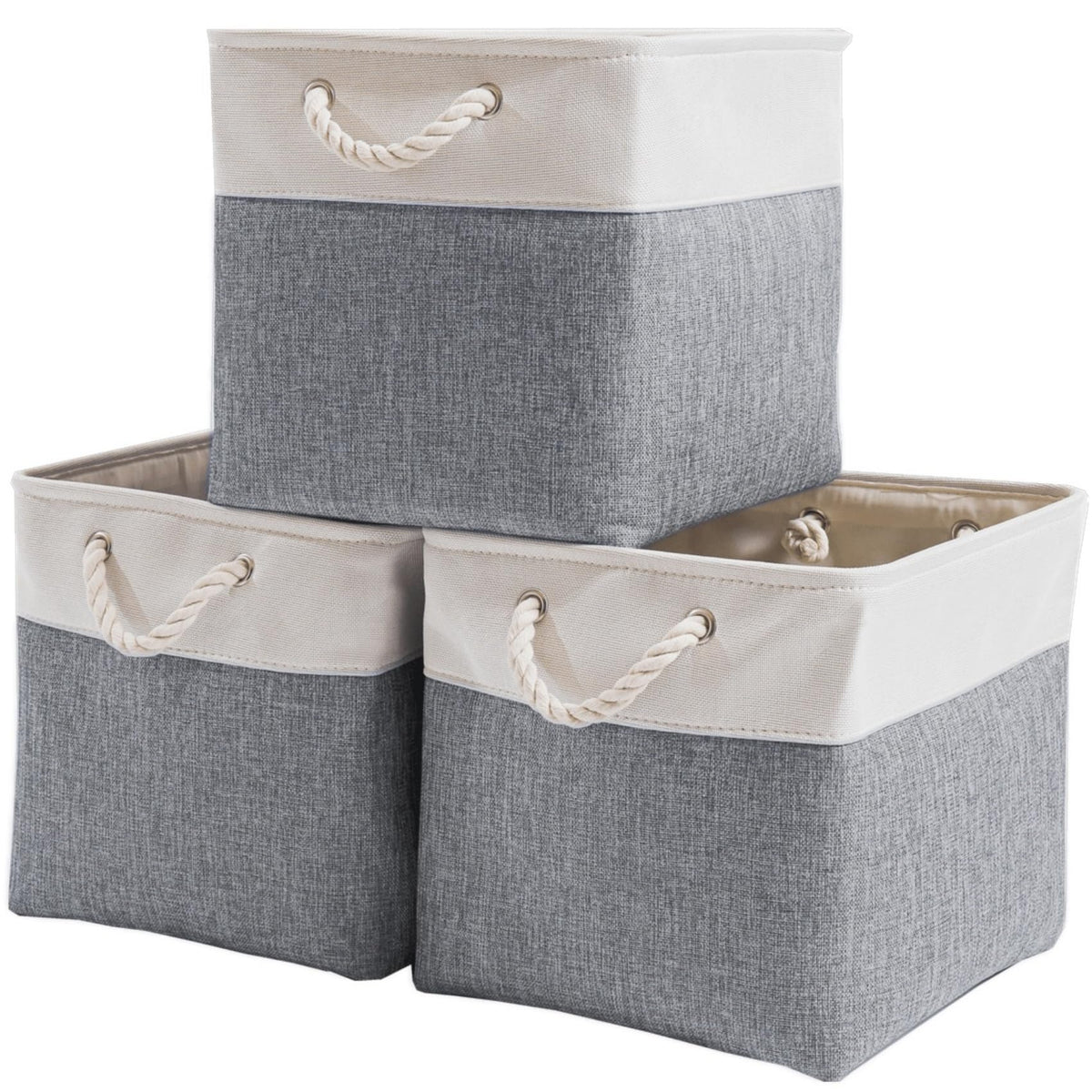 Mangata Fabric Storage Boxes, 33x33x33cm Cube Storage Unit Boxes Storage Baskets for Organizing Clothes Shelf Nursery Home Closet