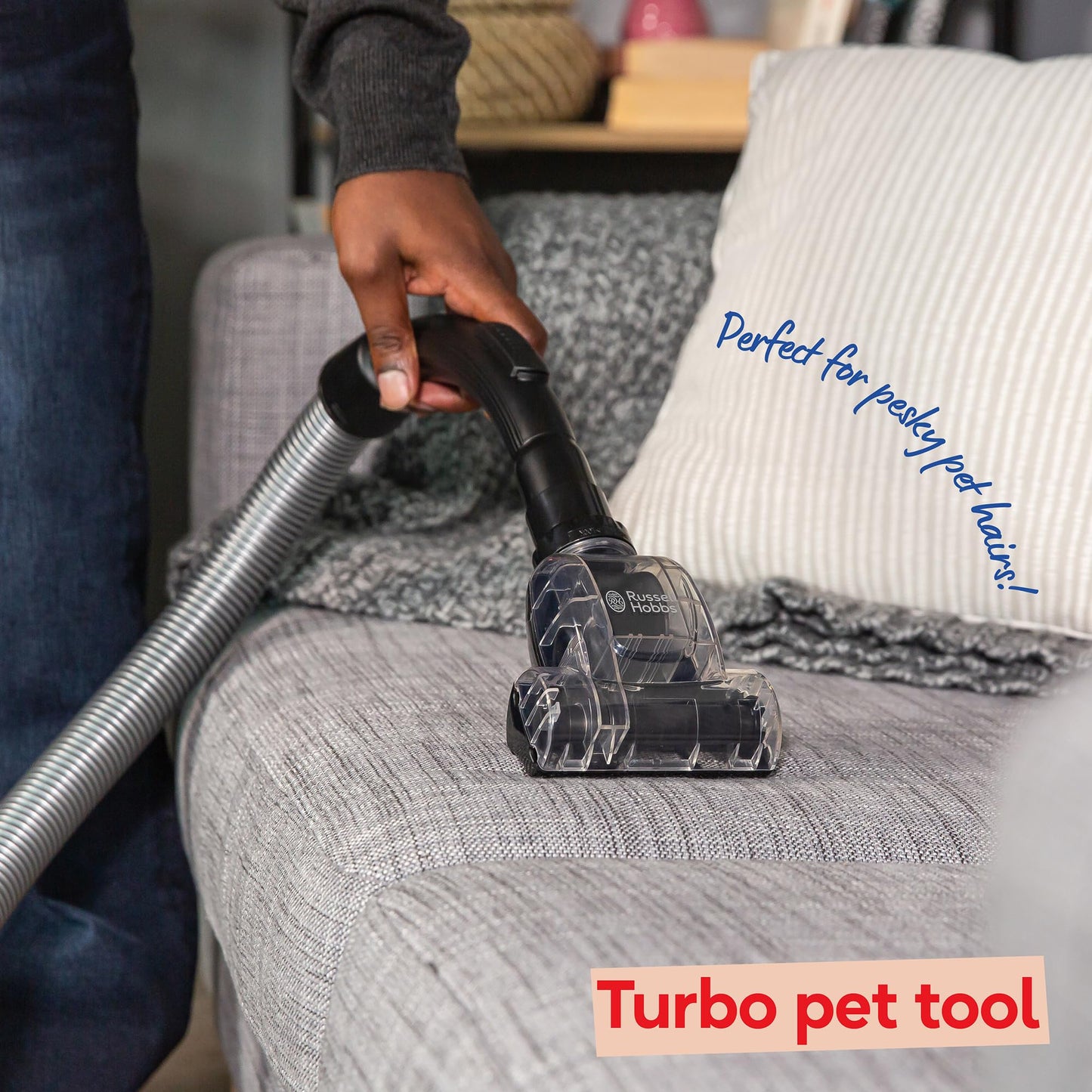 Russell Hobbs Cylinder Vacuum Cleaner ATLAS2 PET 2.5 Litre Grey & Purple with 3 in 1 Multi-Tool, Triple Dust Lock 700W High Efficiency Motor, PET