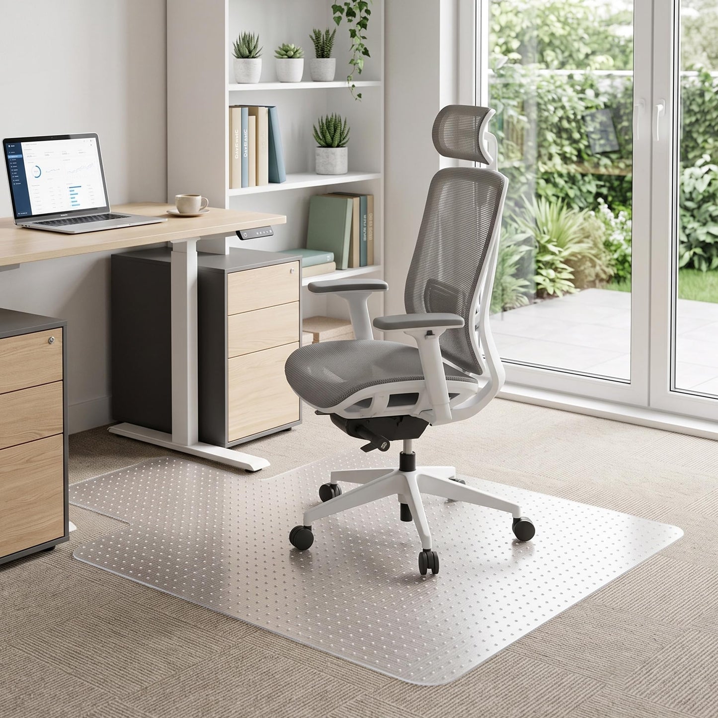 FRUITEAM 76x120 cm Office Chair Mat for Low Pile Carpet Protector with Lip