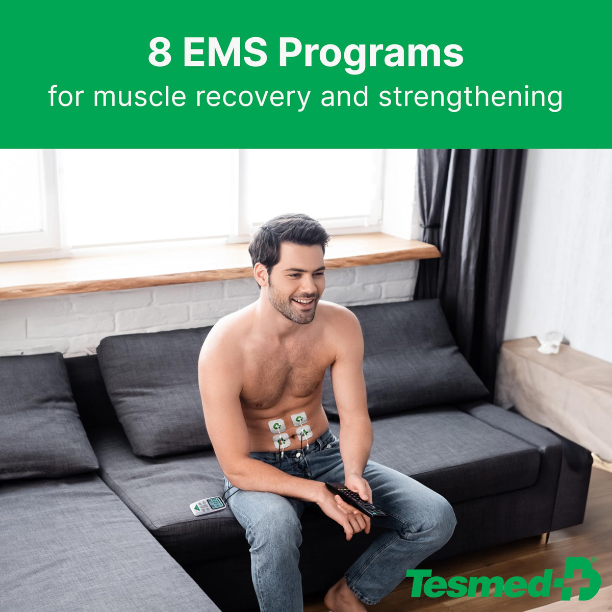 TESMED Fit 5.4: TENS Unit, EMS Muscle Stimulator & Muscle Massager (3-in-1), 22 Programs, 6 Customizable, Ideal for Pain Relief and Muscle
