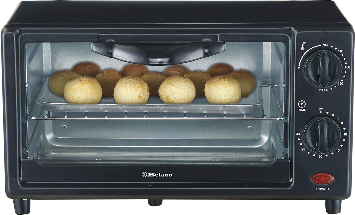 Belaco Mini 9L Toaster Oven Tabletop Cooking Baking Portable Oven 650w 100-250? Stainless steel heating tube incl. baking tray & wire rack