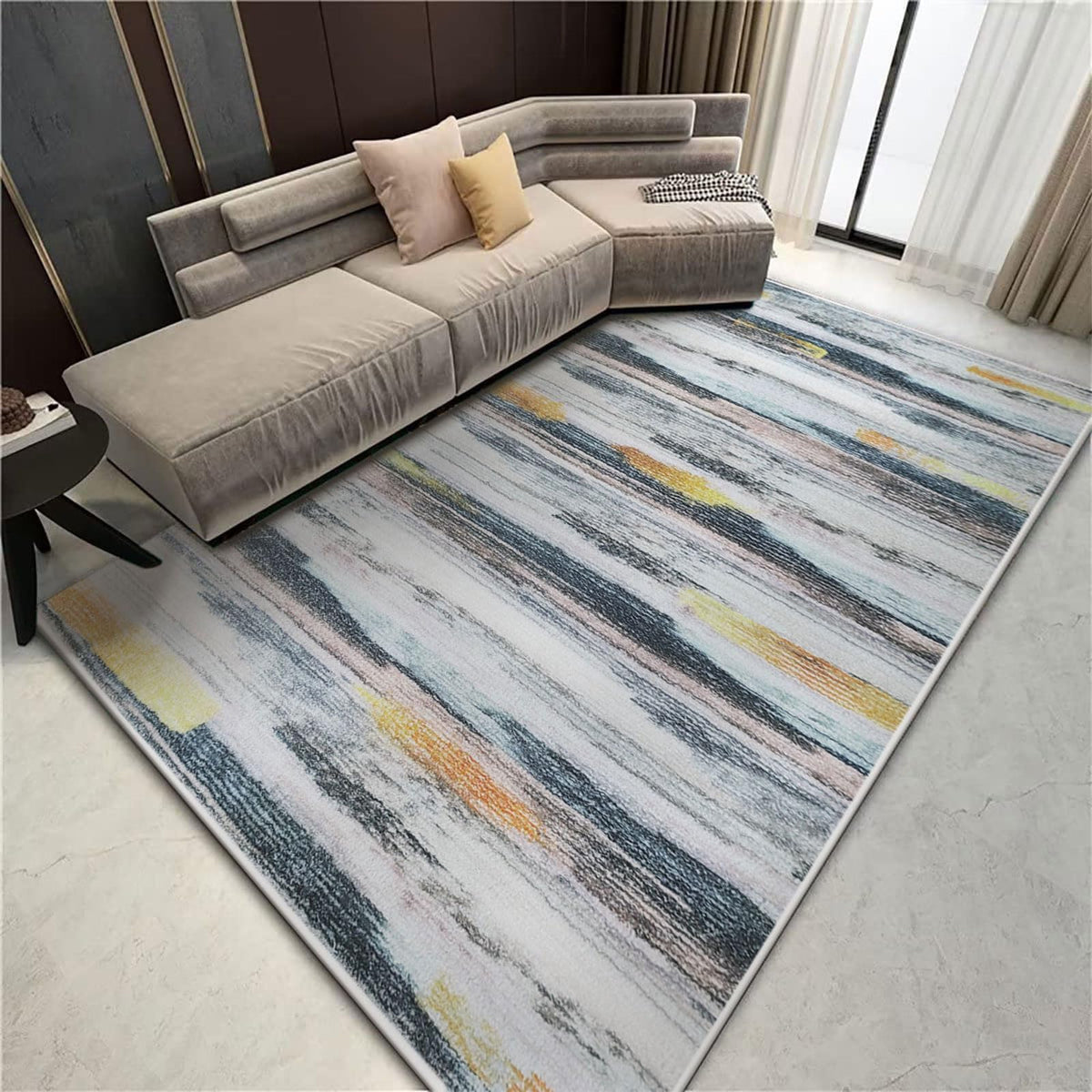 Tinyboy-hbq Artistic Traditional Rug - Fluffy Bedroom & Living Room Striped Design - Large Modern Soft Area Rug - Short Pile Carpet (Stripe, 200 x 250