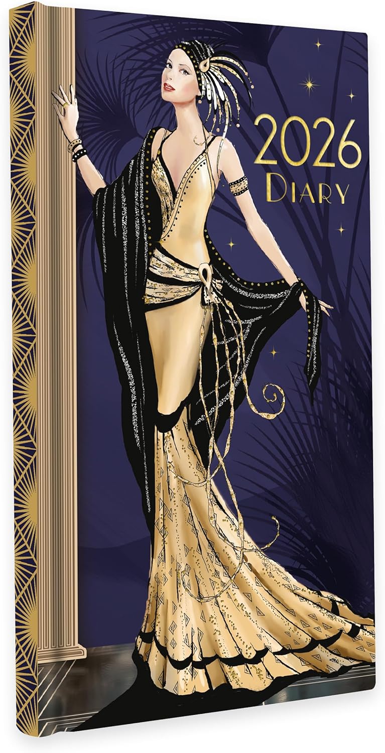 Claire Coxon Art Deco 2026 Slim Weekly Diary | Hardback Pocket Planner with Forward Planning & Original Art Deco Artwork