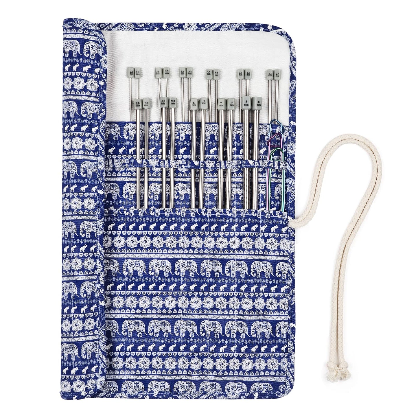 Aeelike 35cm Knitting Needles Sets with Case, Long Single Pointed Straight Knitting Pins, 22PCS Lightweight Metal Needles for Knitting & Stitch