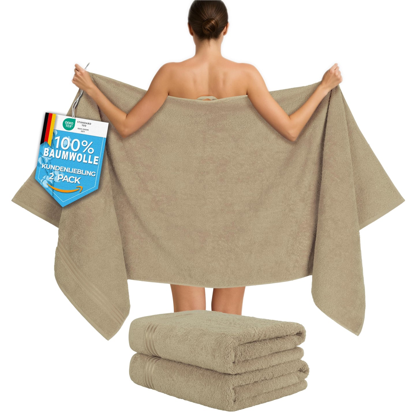 Hammetex Bathrobe 100% Cotton Unisex for Men and Women Quality 400 g/m² Quality Soft Absorbent Terry Towelling Bathrobe for Couples with Pockets