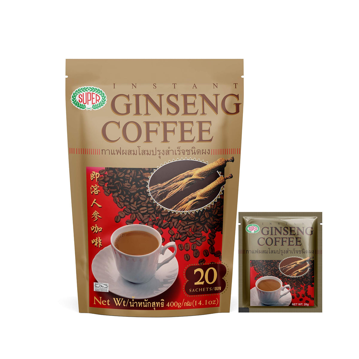 Super Instant Ginseng Coffee 400g. (20g. x 20 Sachets)
