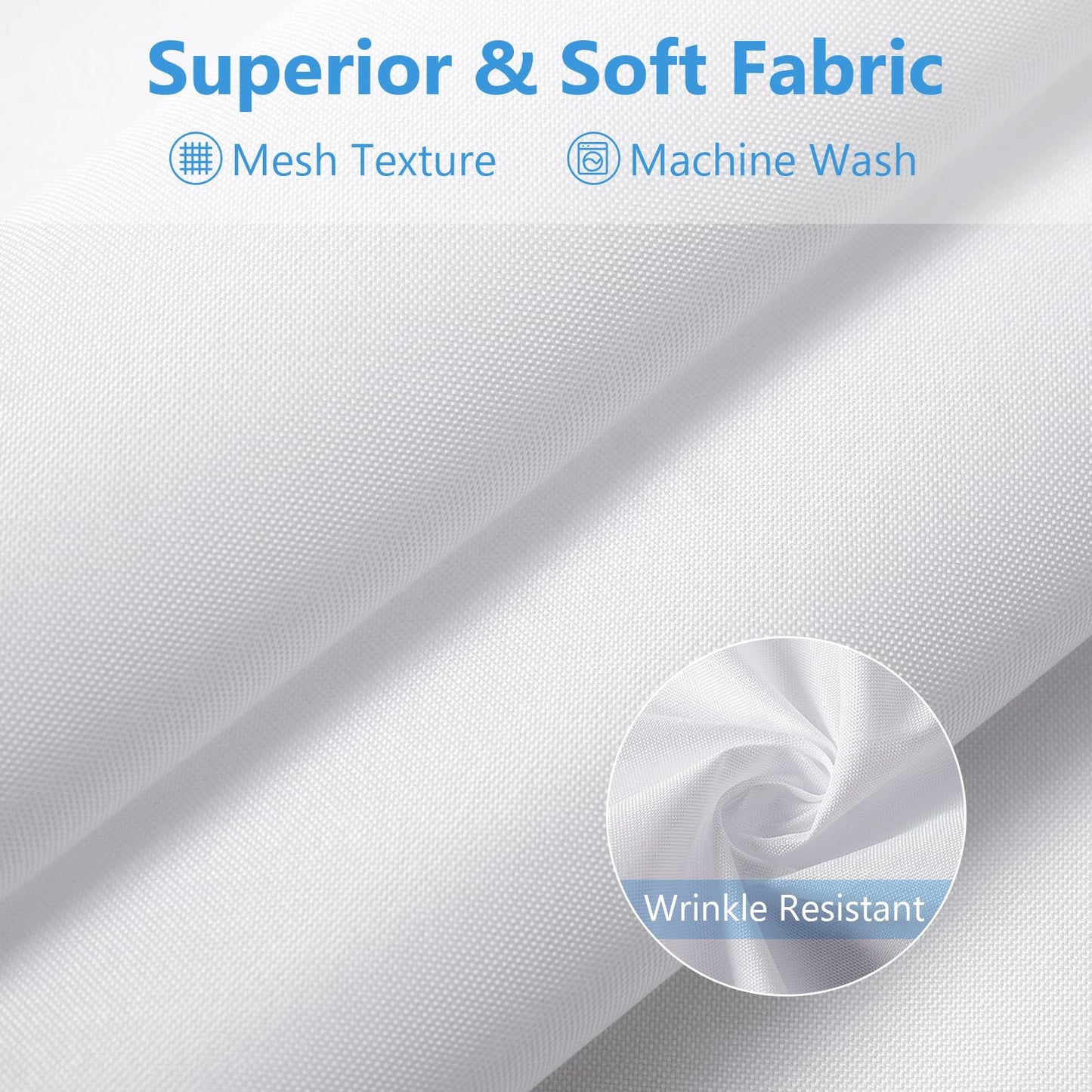 PILOTSHARK 120GSM Ultimate Waterproof Fabric Shower Curtain Liner-TPU Lamination Technology with 3 Magnets,Machine Washable,180x196.5 Inch Soft Cloth