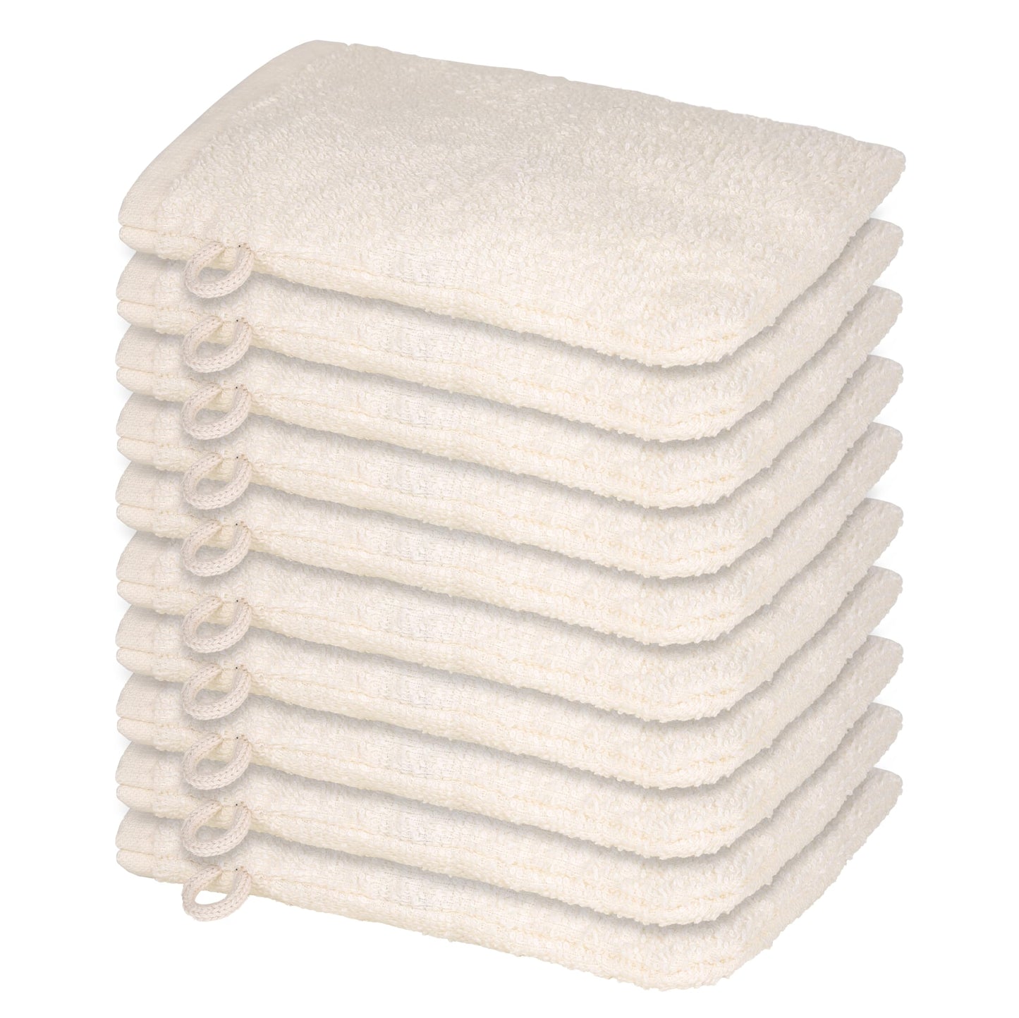 Perefly Washcloth Small Towels Set - 15 X 21 CM Hand Towels for Bathroom & Gym - Soft & Absorbent - Fast Drying Wash Cloths 10 Pack (Ivory)