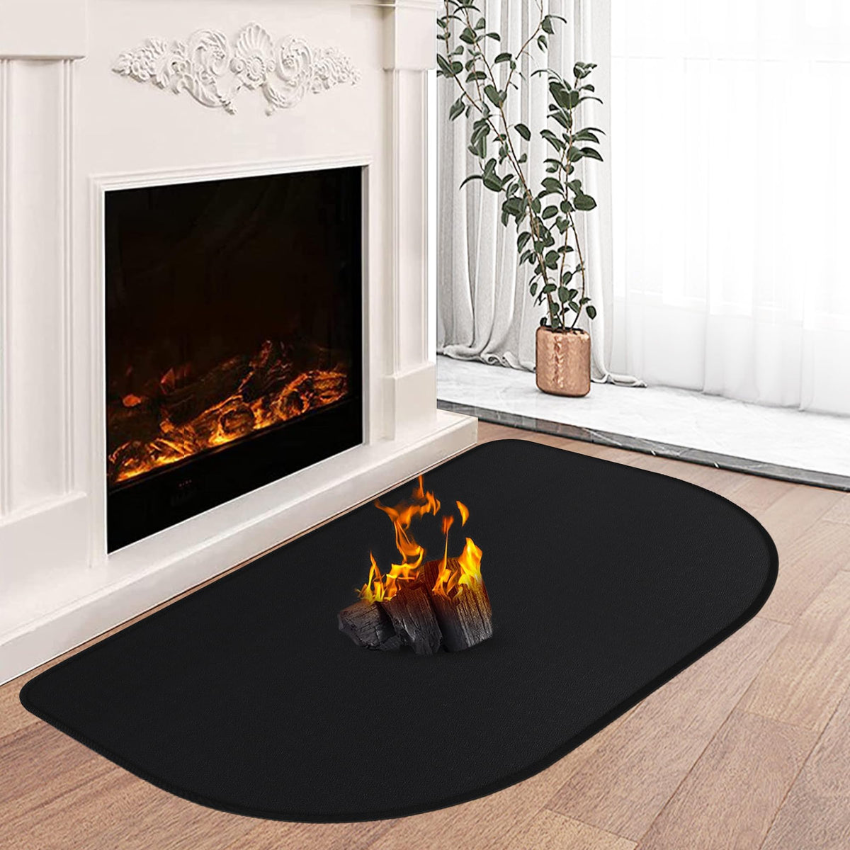 Hearth Rugs for Fireplaces Fire Resistant, 100x60x0.1cm Fireproof Fireplace Mat, Hearth Pads for Wood Stove Fireplace Indoor Outdoor, Fireplace Rug