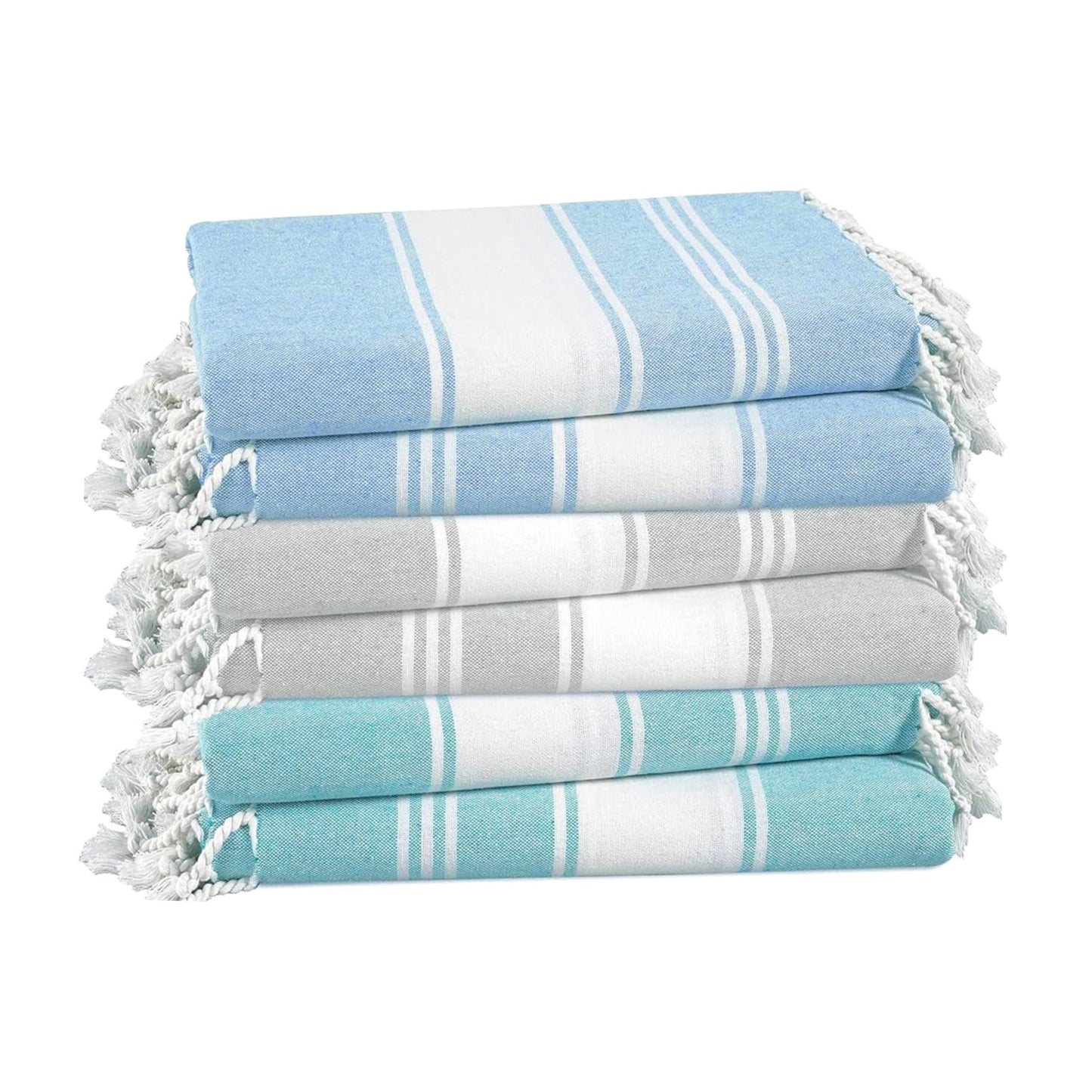 LANE LINEN Beach Towels 6 Pack, Bulk Beach Towels Oversized, Pool Towels for Adults, Pre-Washed, Sand Free Beach Towel, Fast Drying Beach Towel,