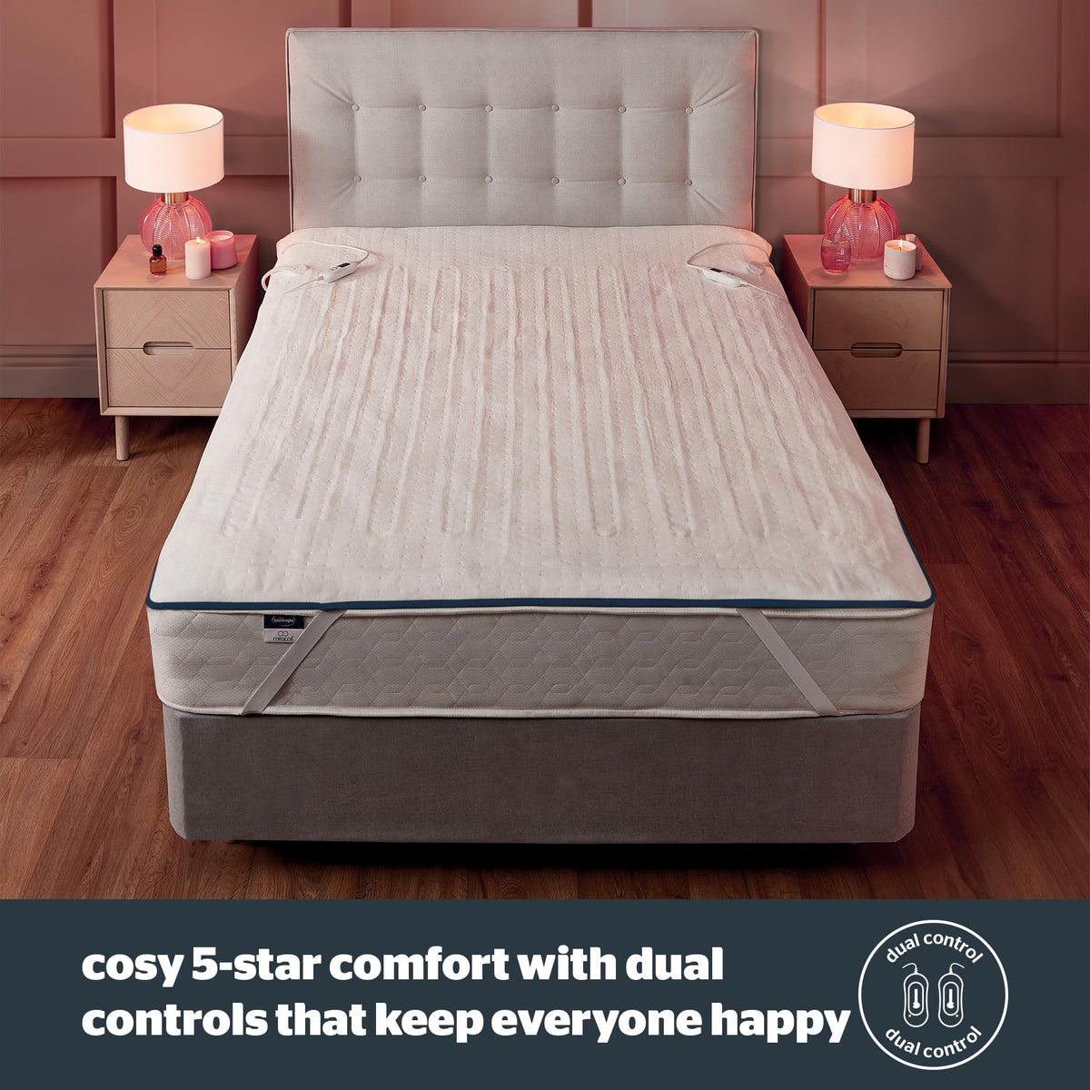 Silentnight Hotel Collection Double Electric Blanket - Luxury Cosy Comfort Covered in a Super Soft Fleece Fabric - Full Mattress Coverage with Easy