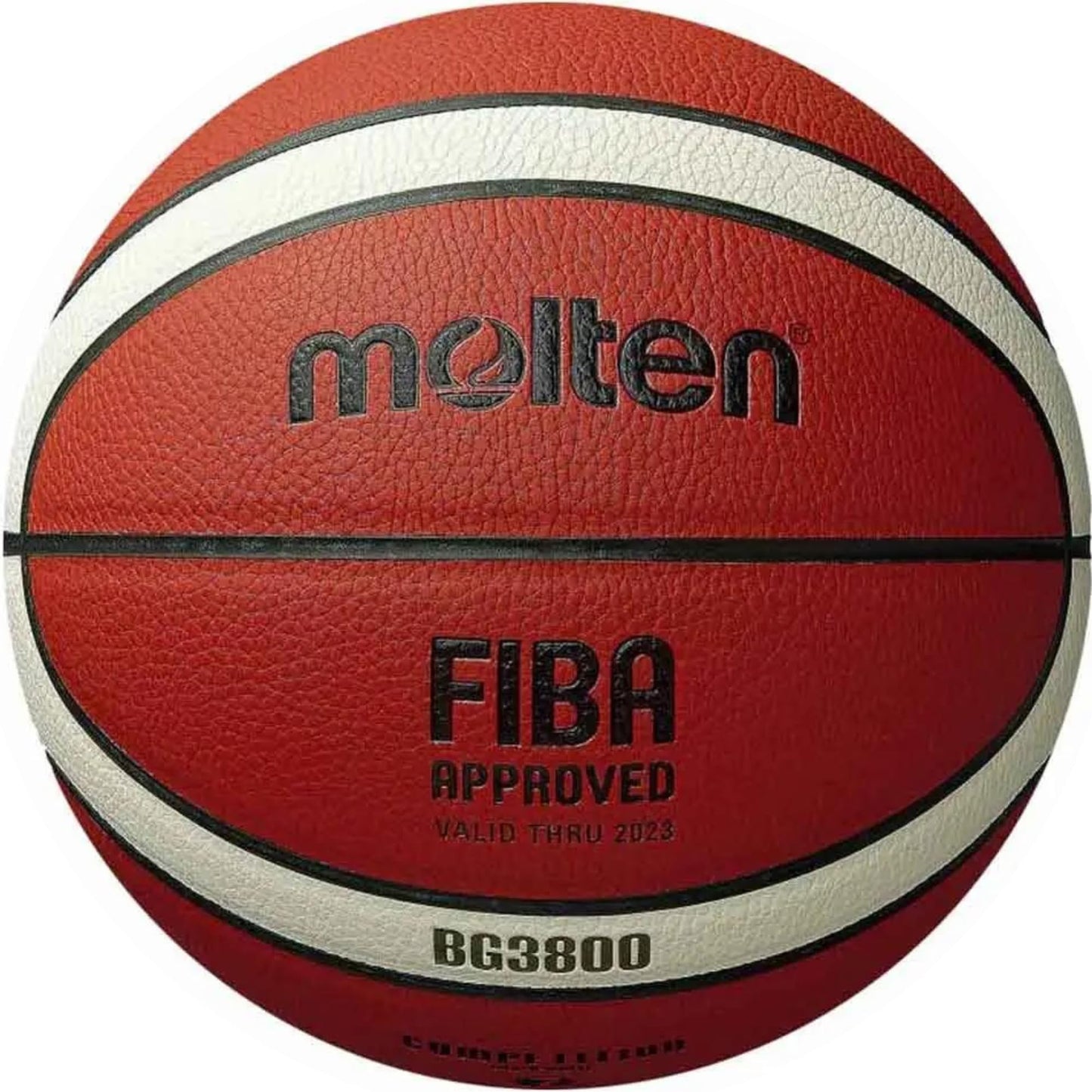 Molten BG3800 Basketball, Indoor, FIBA Approved, Composite Leather, Size 6, Orange/Ivory, Suitable For Boys age 12, 13, 14 and Girls age 14 & Adult