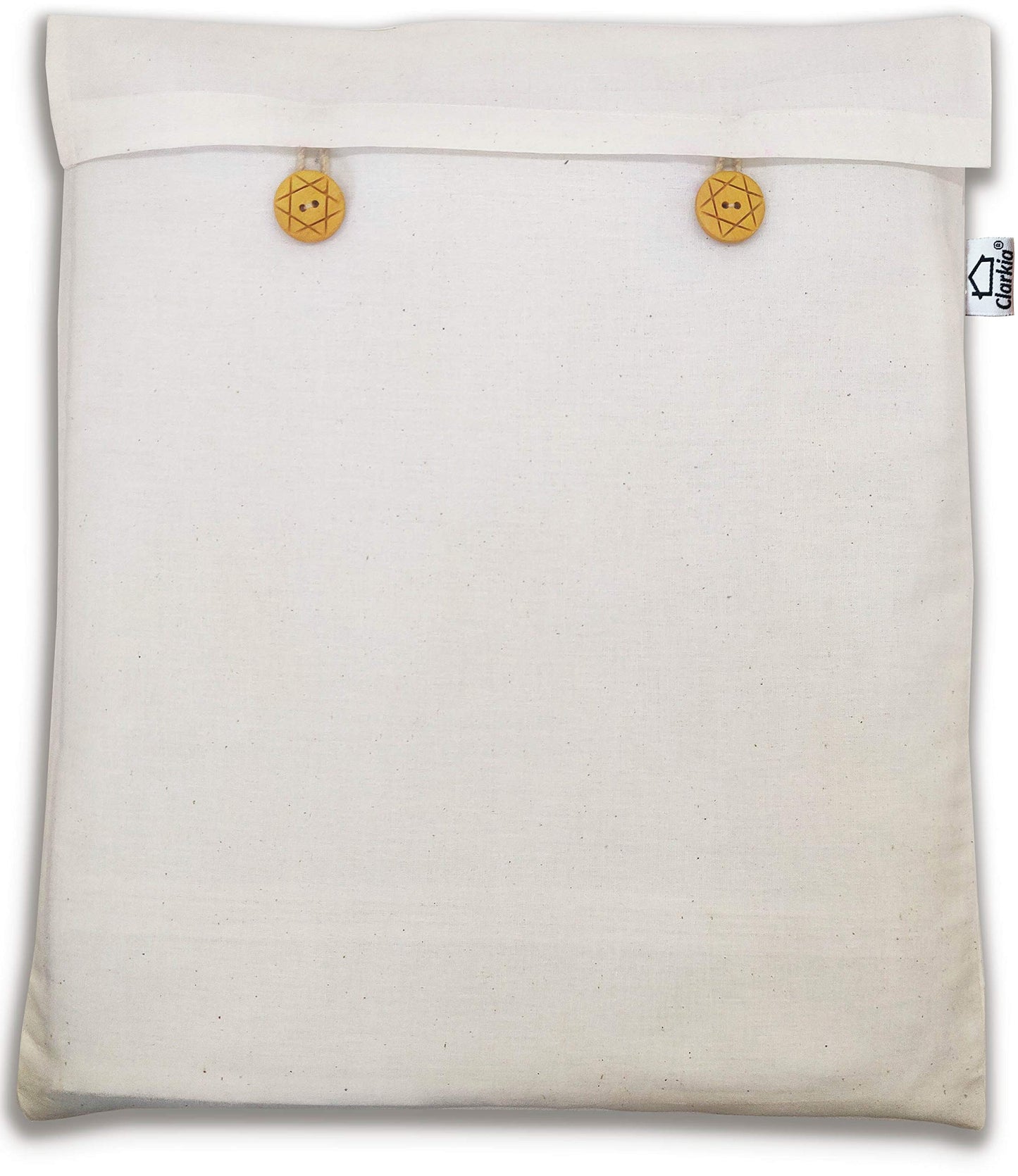 Clarkia Reusable Cotton Saree Cover (Set of 12) for Storage, Wardrobe Organizer Bags Saree Bags Cotton (16x14 inch, Beige)