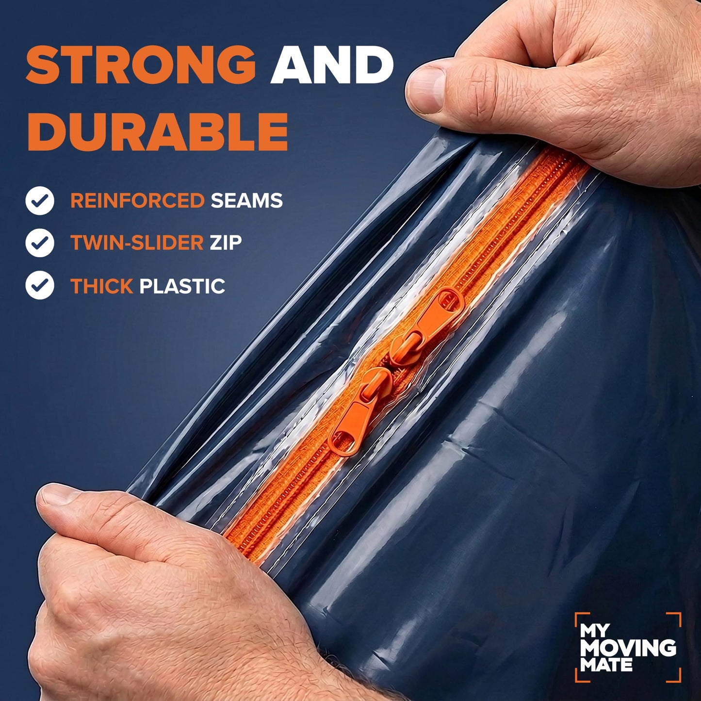 Single Mattress Storage Bag with Zip for Moving House, Heavy Duty, 3ft