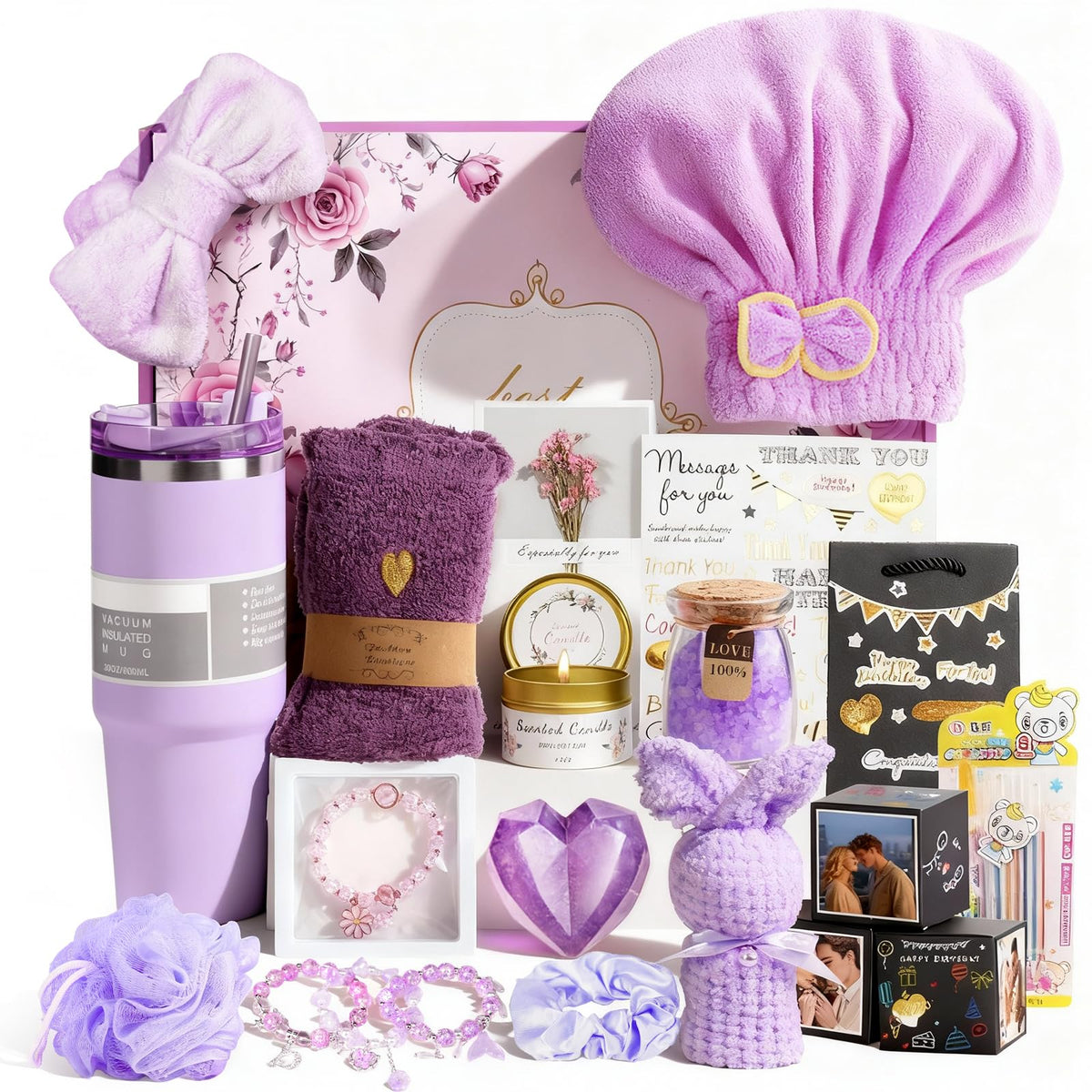 Unique Birthday Gift Basket for Women,Self Care Gifts for Women Get Well Soon Gifts?Sympathy Gift Care Package Thank You Friendship Gifts for