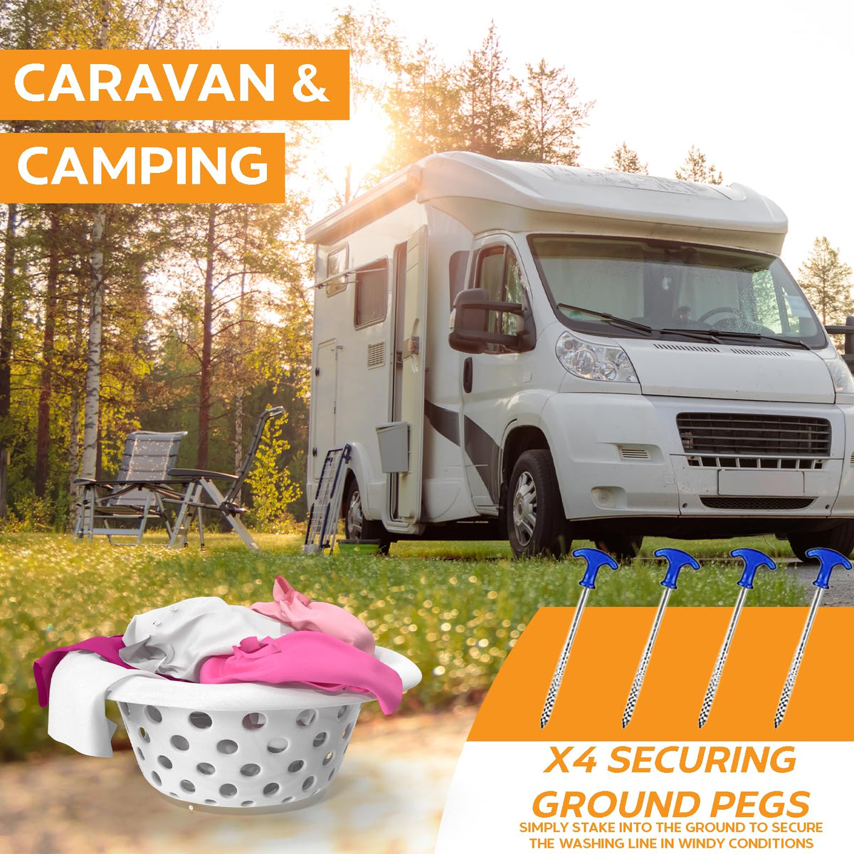Xtremeauto Aluminium Rotary Washing Line Airers, Clothes Airer Outdoor, Portable, Foldable & Freestanding 4 Arm For Indoor & Outdoor Dryer Caravan,