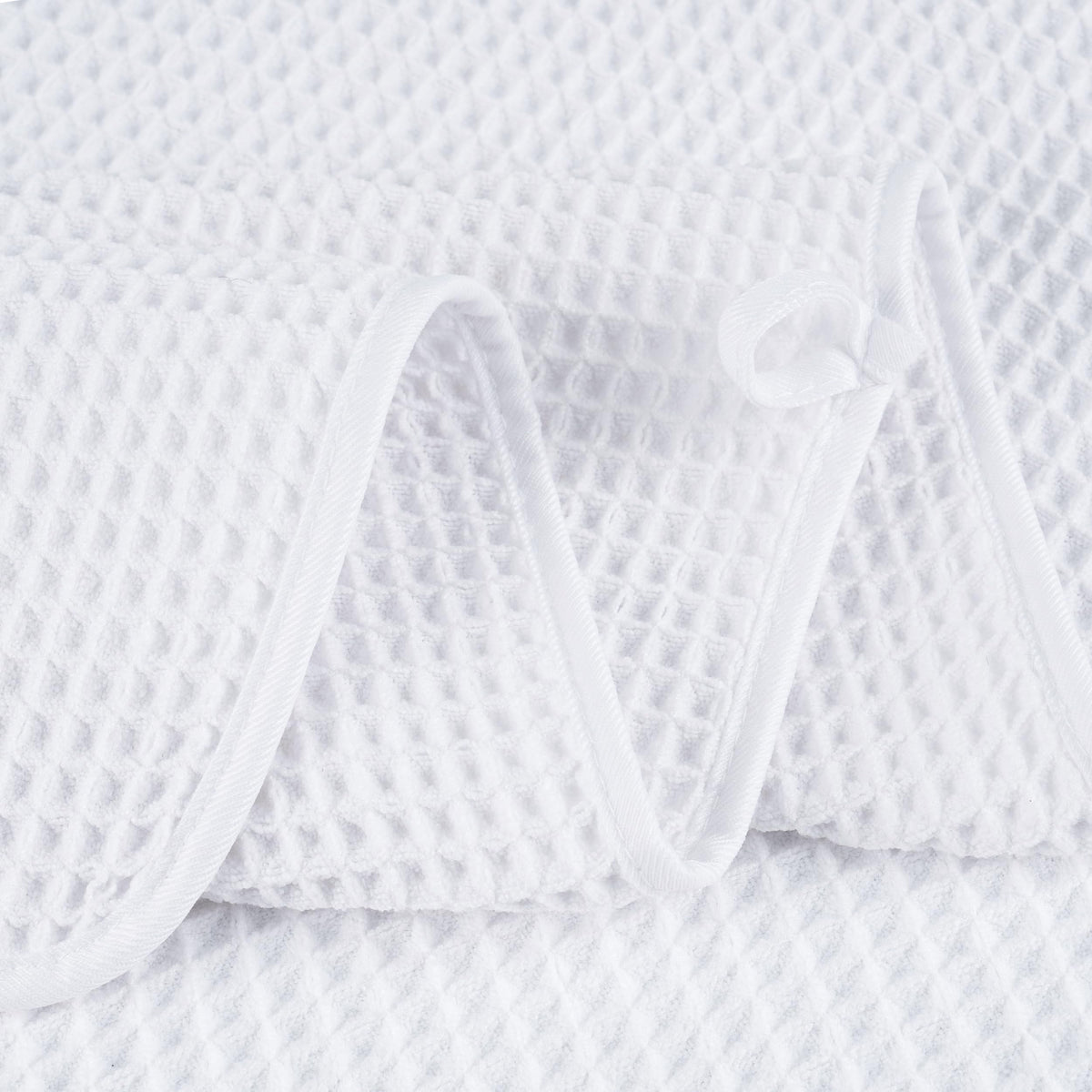 POLYTE Microfibre Quick Dry Lint Free Bath Sheet, 89 x 178 cm, Set of 2 (White, Waffle Weave)