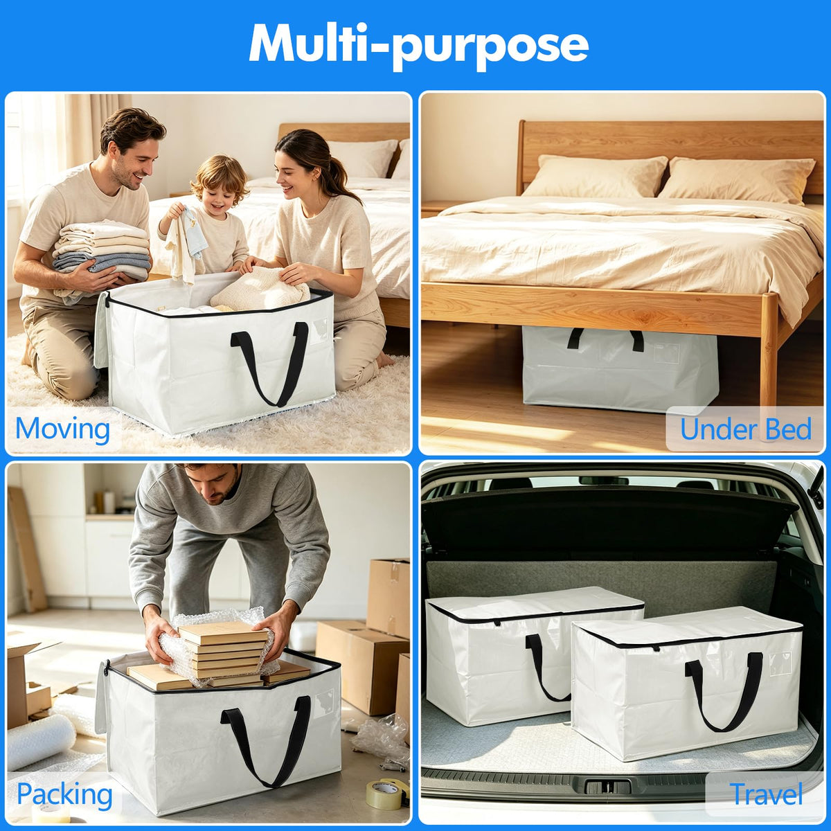 ZFWDSY Moving Boxes 6 Pack,Clothes Storage Large Moving Bags