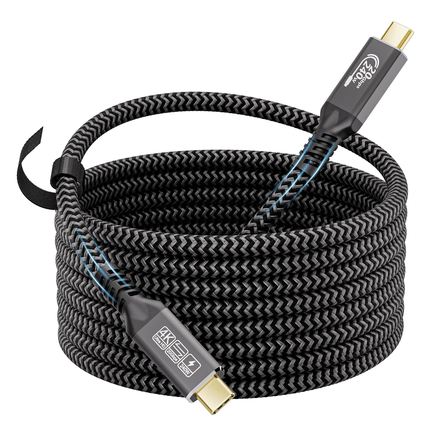CAKOBLE 3m USB C Cable,20Gbps USB 3.2 Gen2x2 Compatible Thunderbolt 4 Thunderbolt 3, USBC Charger 240W 48V/5A 5K@ 60Hz USB C Display Cable For i-Phone