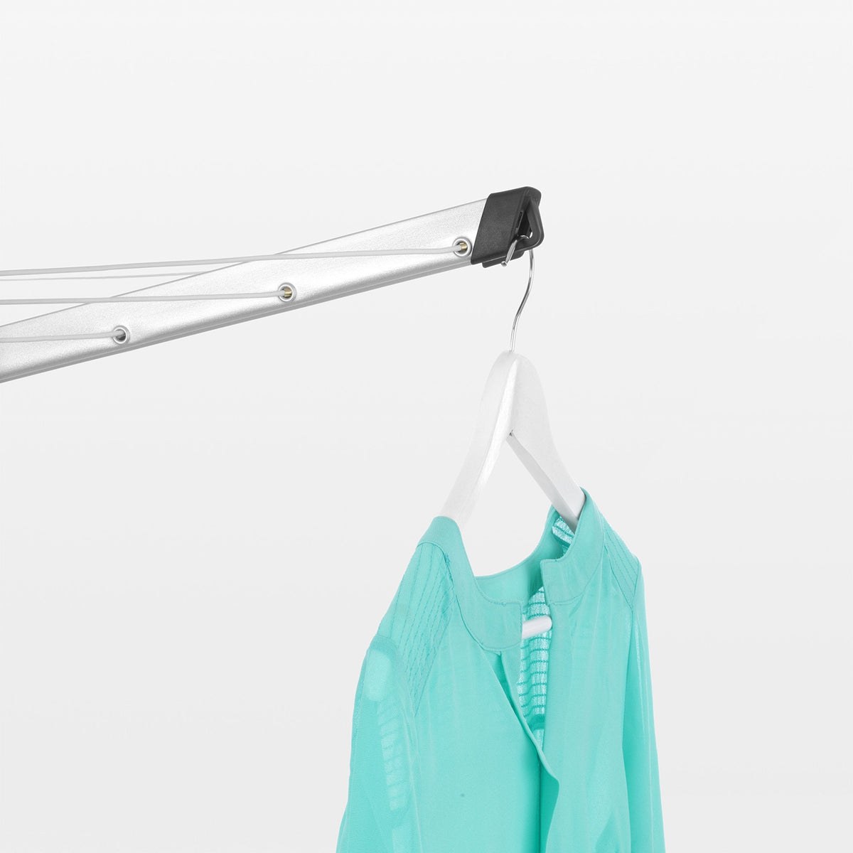 Brabantia - Lift-O-Matic - 50M of Clothes Line - Adjustable in Height - UV-Resistant & Non-Slip Lining - Umbrella System - with Ground Spike 45 mm &