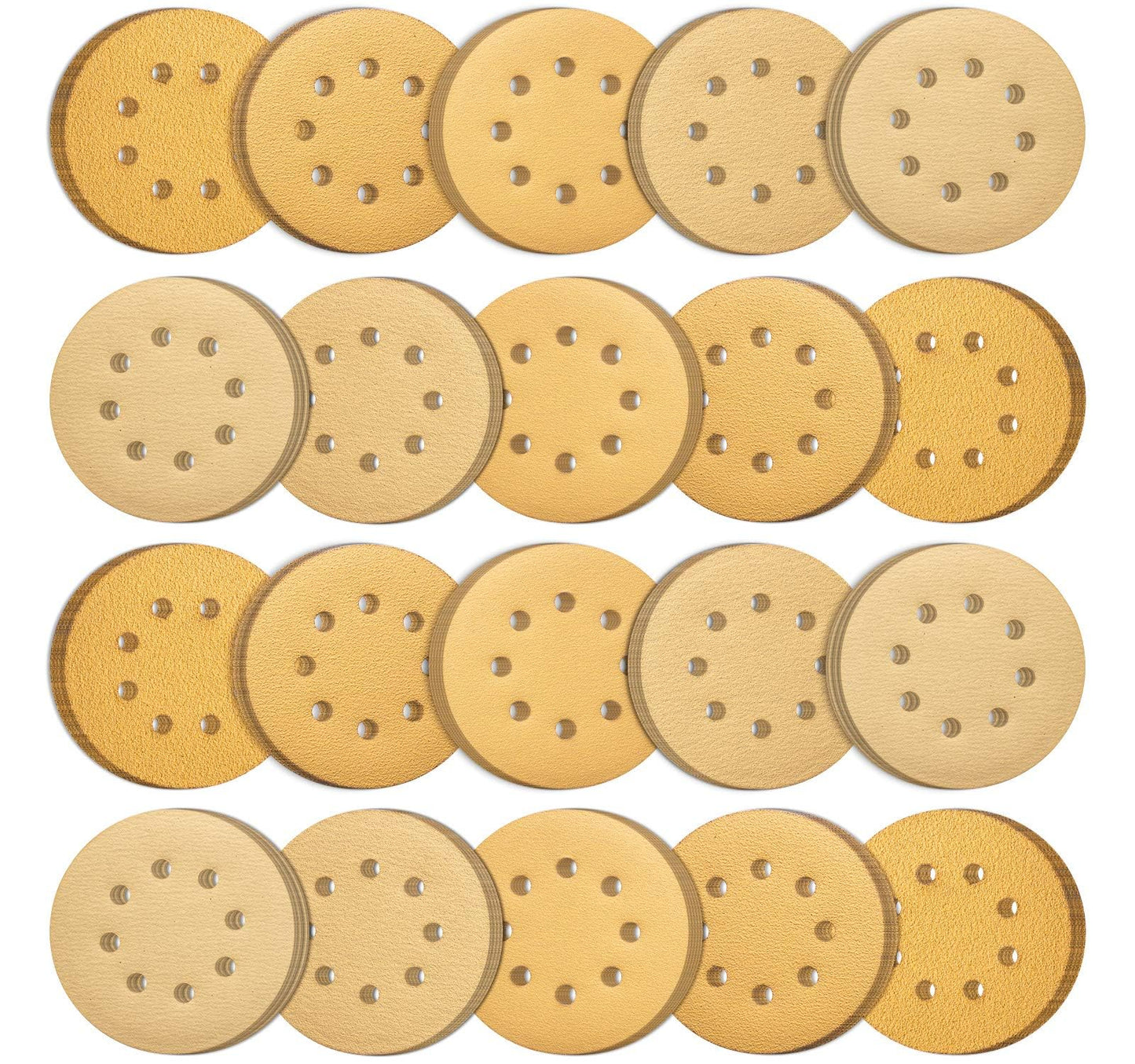 SATC Orbital Sander Discs 100PCS 125mm Sanding Discs Hook and Loop Mixed Grits 60 80 120 150 220