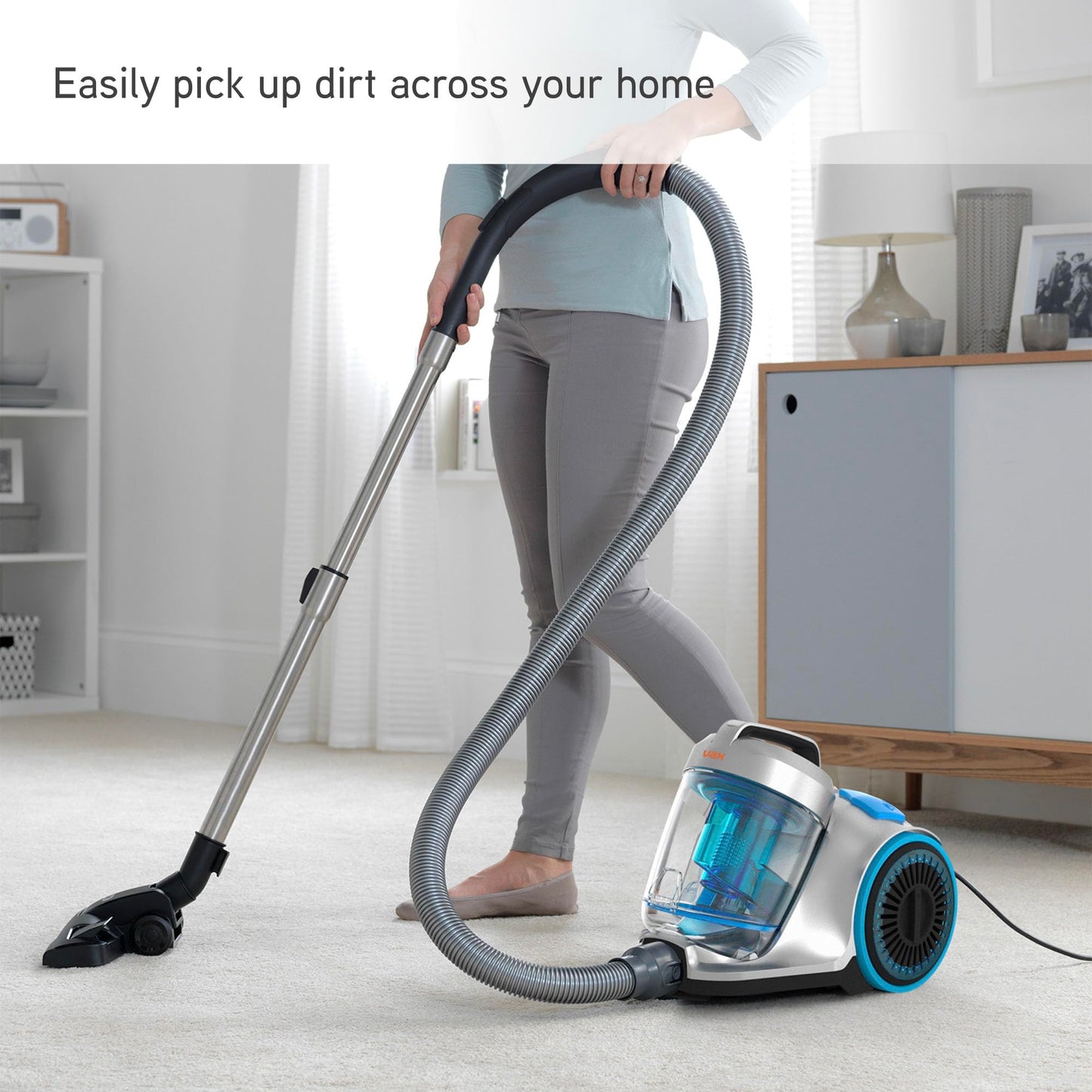 Vax Pick Up Pet Cylinder Vacuum Cleaner, Compact design for homes with pets, CVRAV013, Silver