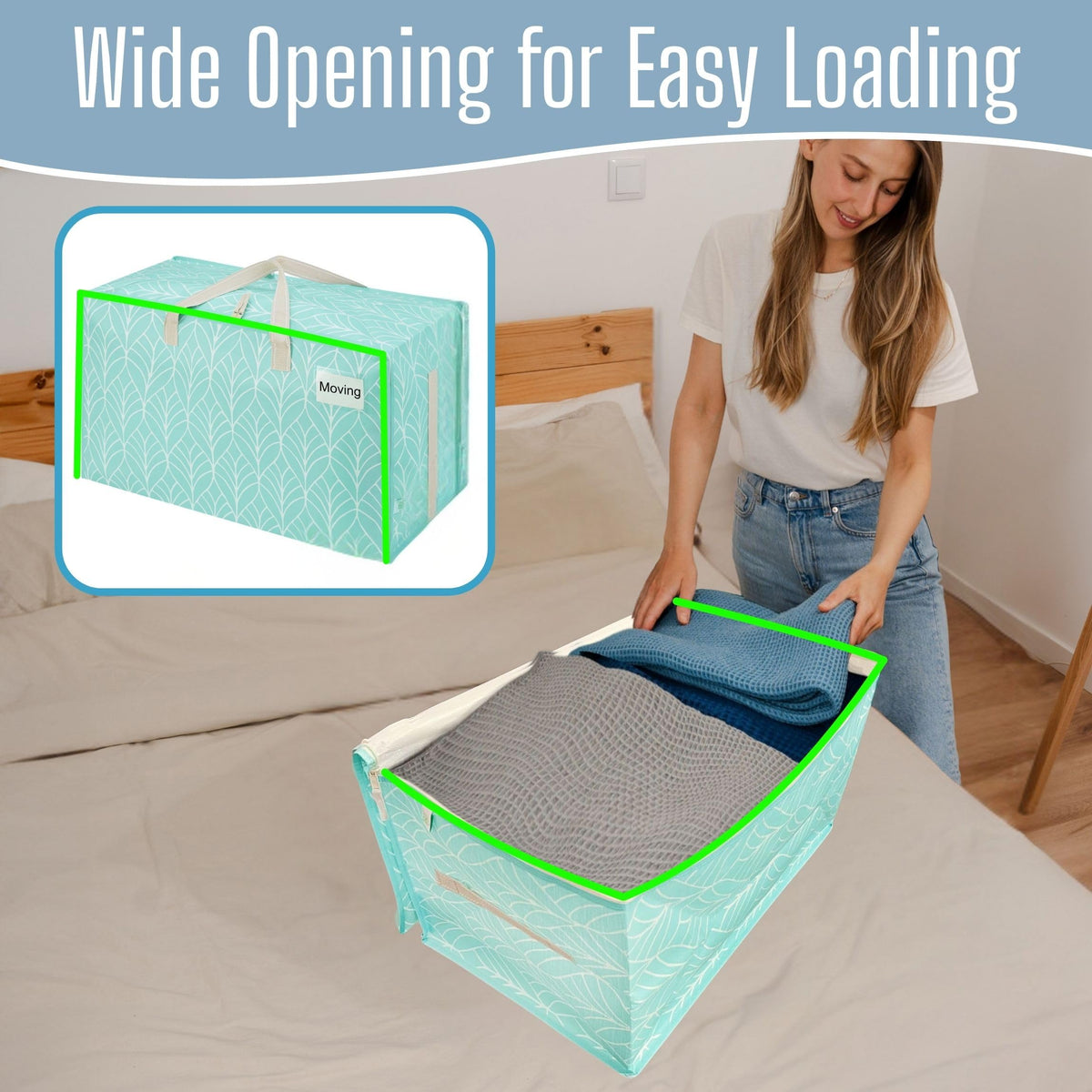 VENO 6 Pack Heavy-Duty Oversize Large Storage Bag with Zips for Moving, Clothes Storage, Laundry Bag, Packing, House Solutions, Water-Resistant