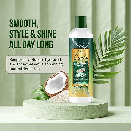 Vatika Naturals Curls Daily Styling Lotion – Rice Water & Electrolytes for Defined, Frizz-Free Curls 200ml