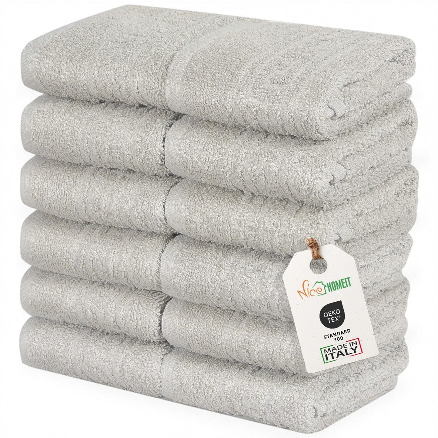 nice homeit Set of 12 Mini Hand Towels 30x30cm - 100% Ring-Spun Cotton Face and Guest Towels - for Hands, Babies, Makeup, Kitchen