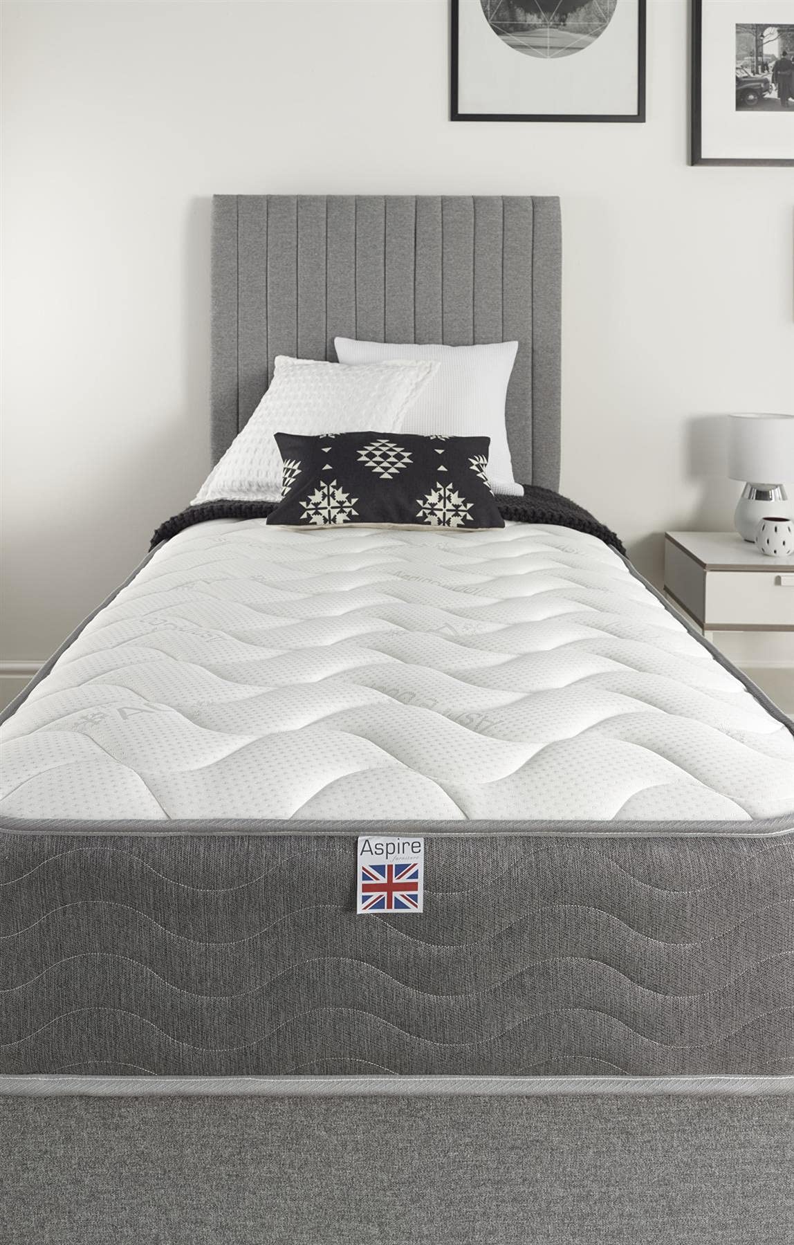 Aspire Beds 3 Layer Double Comfort Fillings & AC Aspire-Cool Touch Long Wave Sleep Surface Hybrid Bonnell Sprung & Memory Foam Premium Mattress