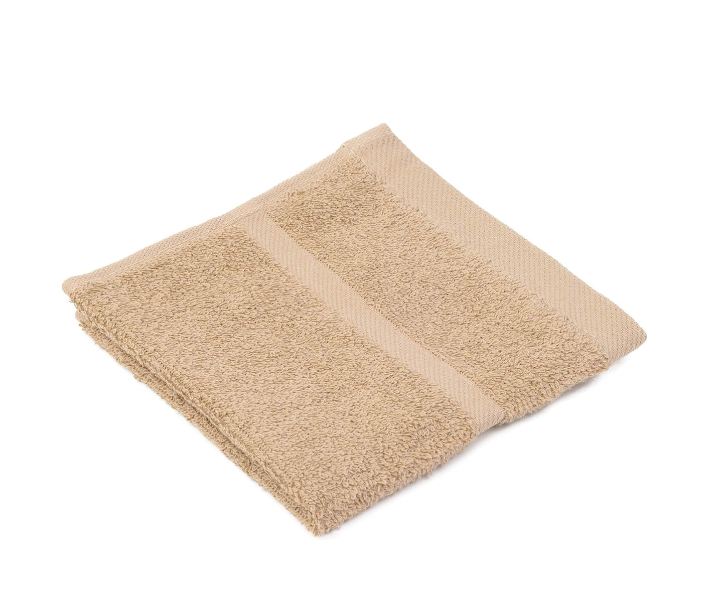 Gözze - Set of 4 Faceloths, Soft and Absorbent, 100% Cotton, 30 x 30 cm - Cappuccino