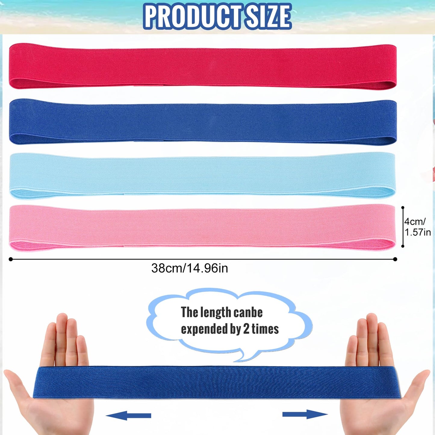 4 Pack Towel Bands for sun Loungers,Elastic Bands for Sunbed Towel, Windproof Towel Bands, Better Towel Chair Clips Beach Towel Holder for Chair