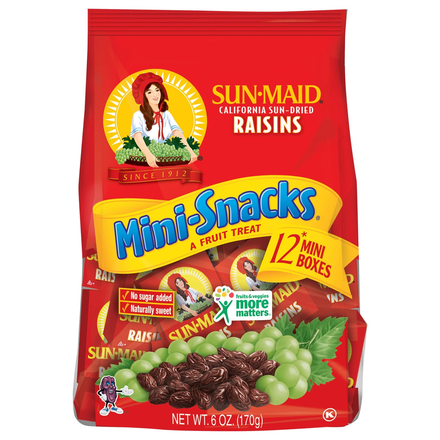 Sun-Maid California Raisins Mini Snacks Bags| 6 oz