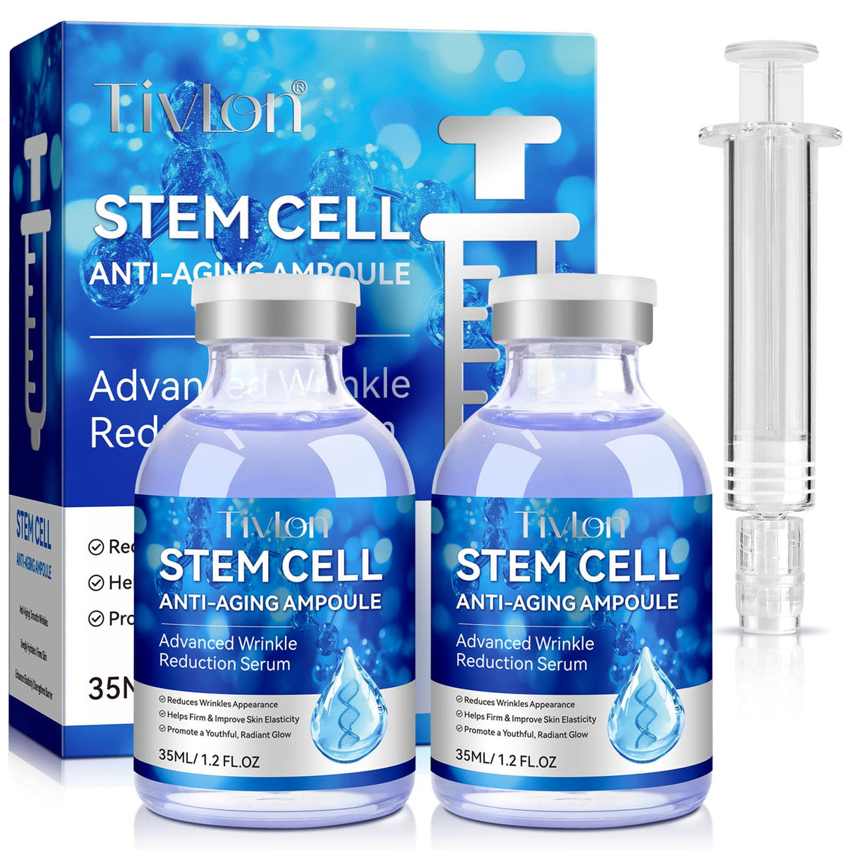 Stem Cell Serum for Face and Body, 2 PCS Microneedling Serum Anti-Aging Ampoule to Reduce the Wrinkles & Fine Lines, Lift and Firm Skin, Face