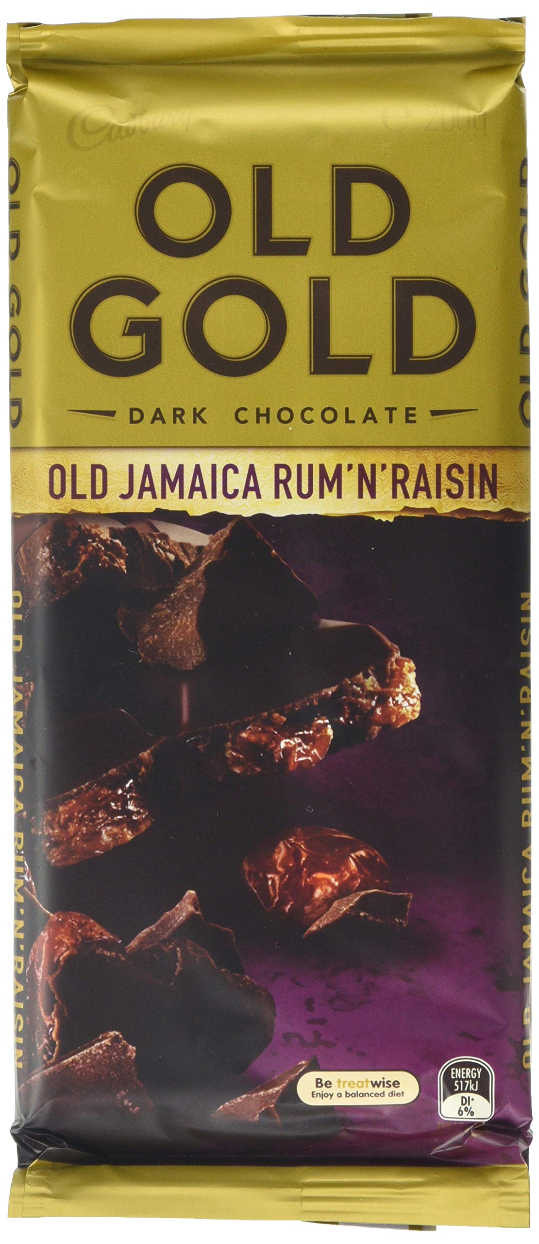 Candy Cadbury Old Gold Jamaica Rum and Raisin Dark Chocolate, 180g, Set of 2