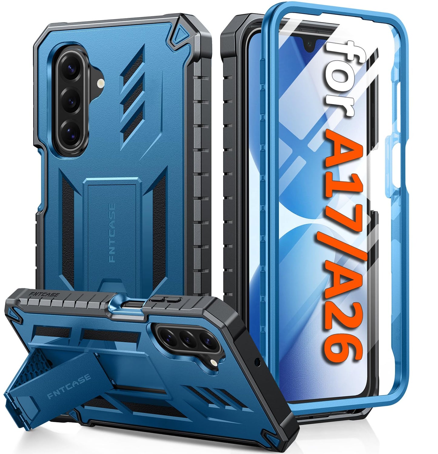 FNTCASE for Samsung A17 Phone Case: for Galaxy A26 4G/5G Case Military Grade Drop Proof Protection Mobile Cover with Kickstand | Matte Textured Rugged