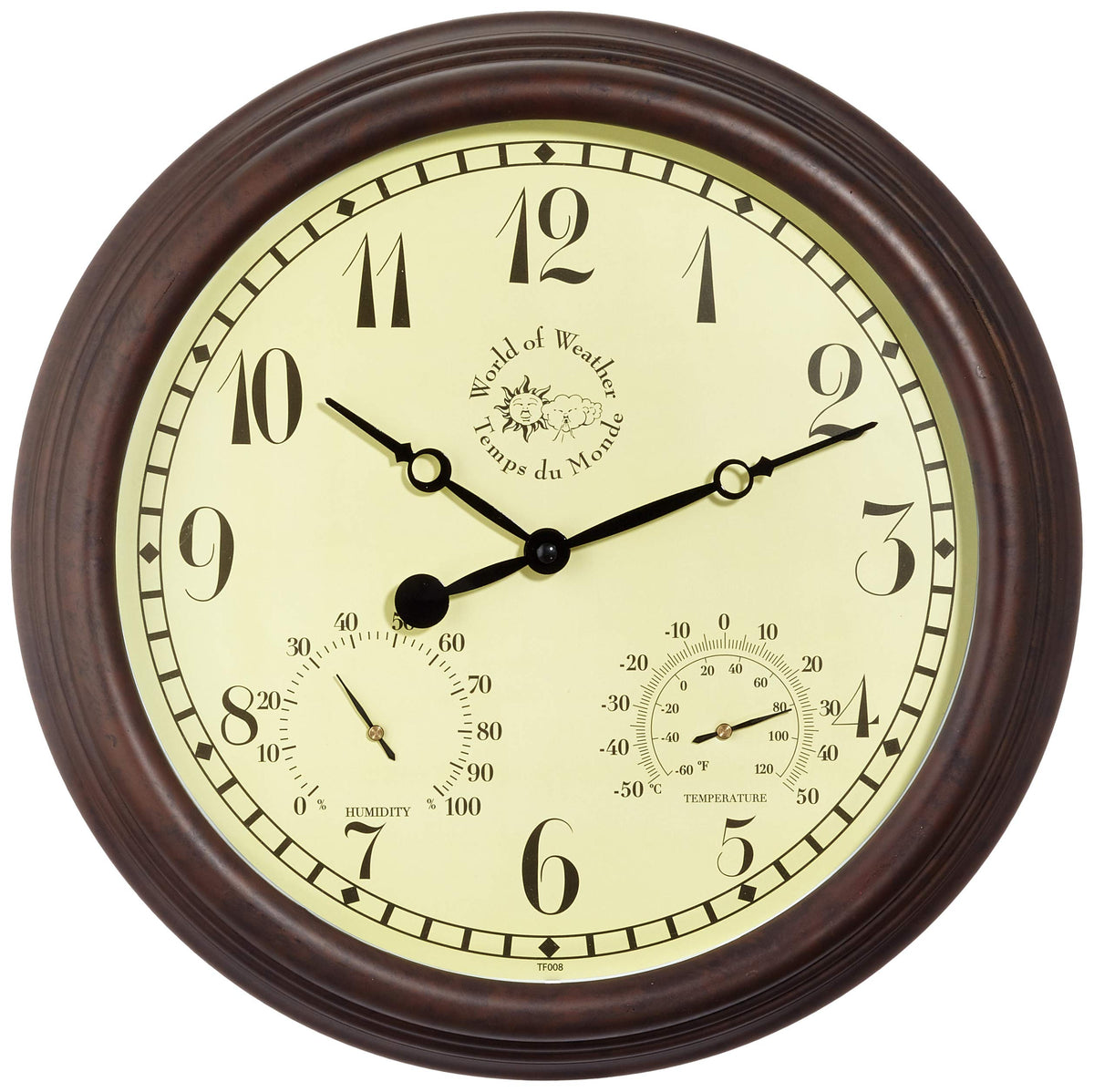 Esschert Design TF008 Gartenuhr, Plastik, Wanduhr, 38.3 x 6.1 x 38.3 cm, White