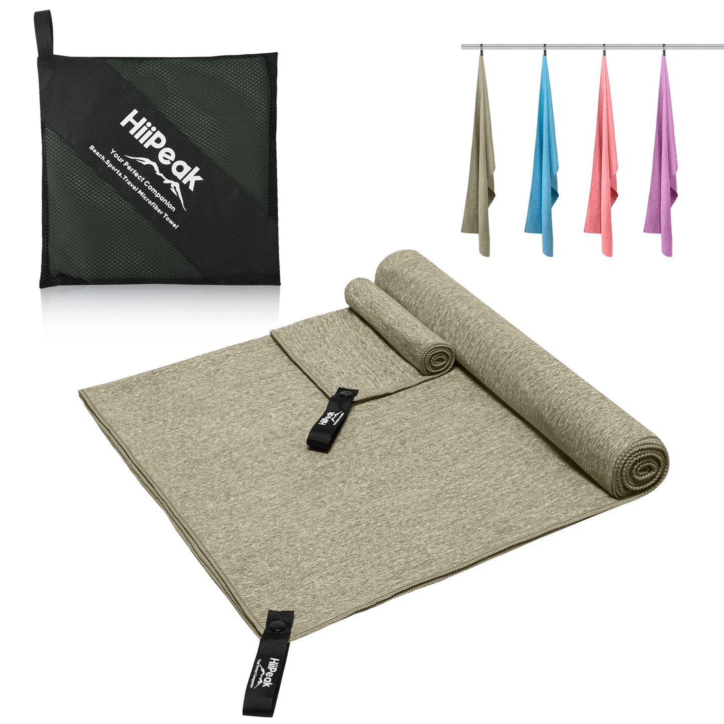 HiiPeak Microfibre Towel Compact Camping Beach Towel travel towels - Quick Dry Lightweight Absorbent Sports Gym Swimming Hiking Drying Towel for Men