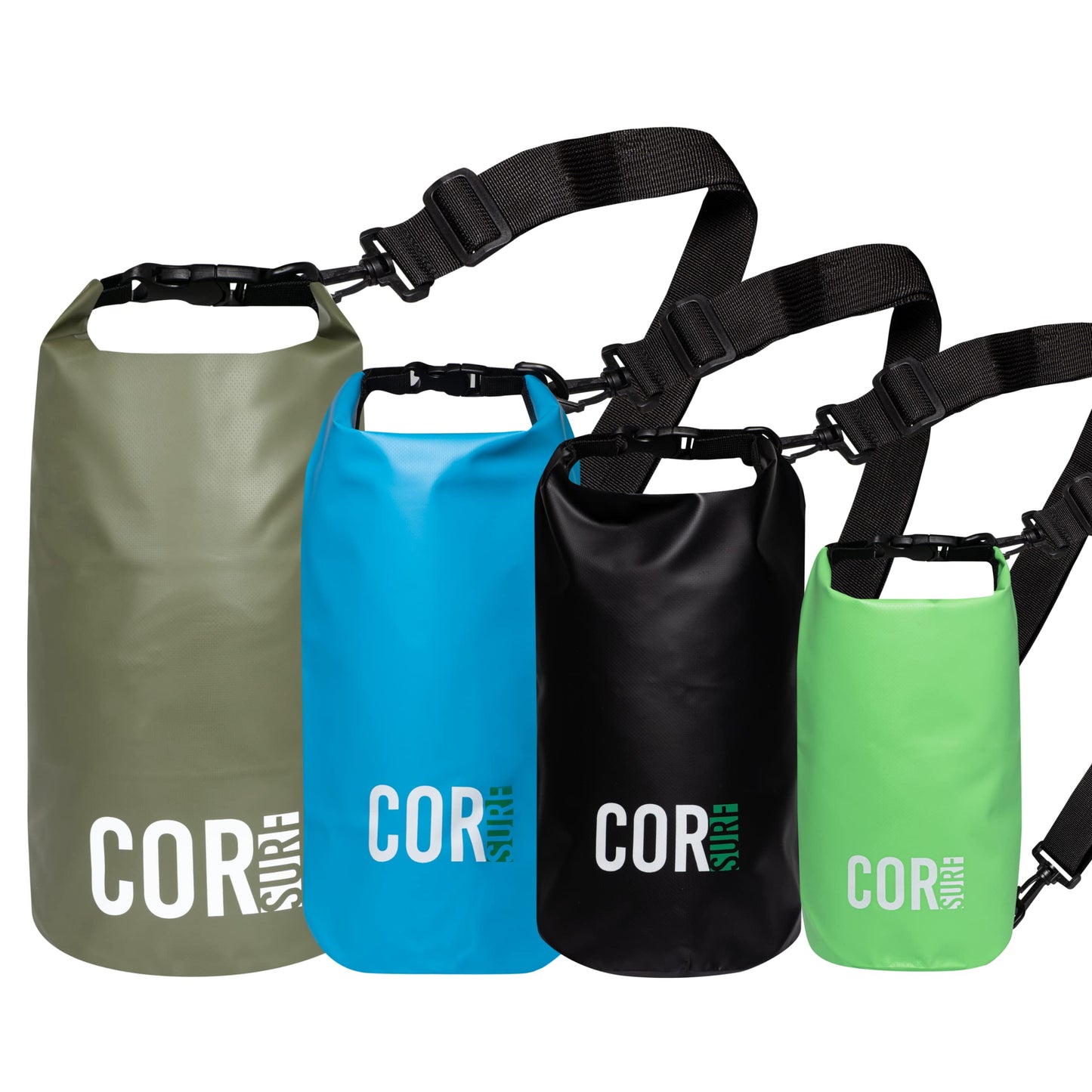 COR Surf Floating Waterproof Dry Bag Roll Top Sack Keeps Gear Dry for Kayaking, Rafting, Boating, Swimming, Camping, Hiking, Beach, Fishing (Green,