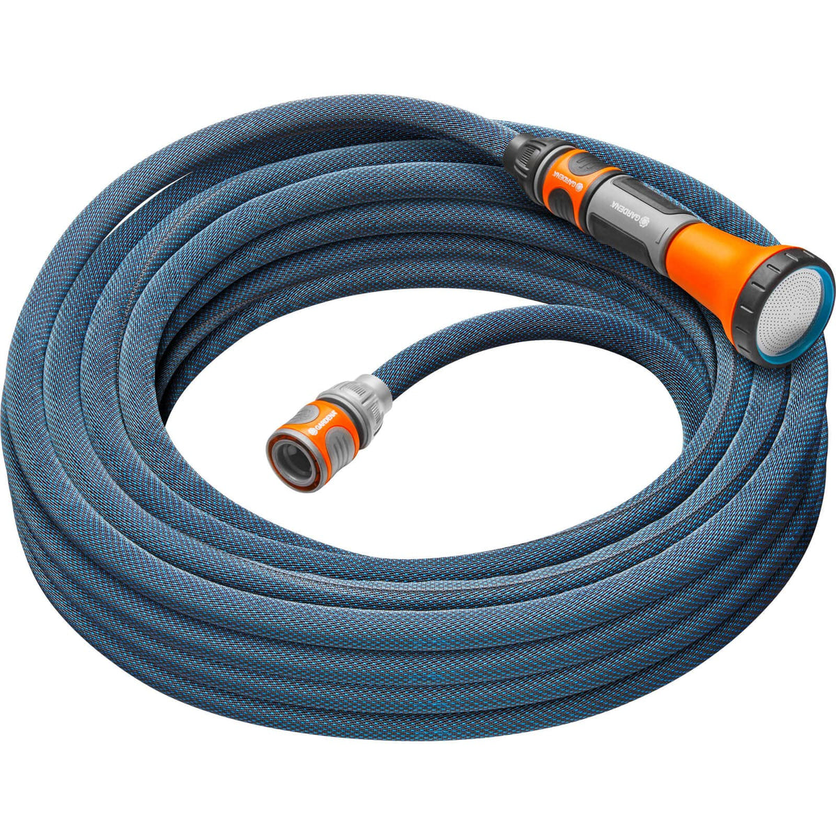Gardena Liano Xtreme 1/2 inch, 15m set: Extremely robust textile garden hose, for indoor water taps, with PVC inner tube, lightweight,