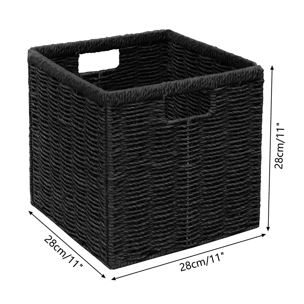 Vagusicc Wicker Storage Basket, Foldable Storage Cubes Organizer Bins, Handwoven Storage Baskets for Shelves Closet Wardrobe Bathroom