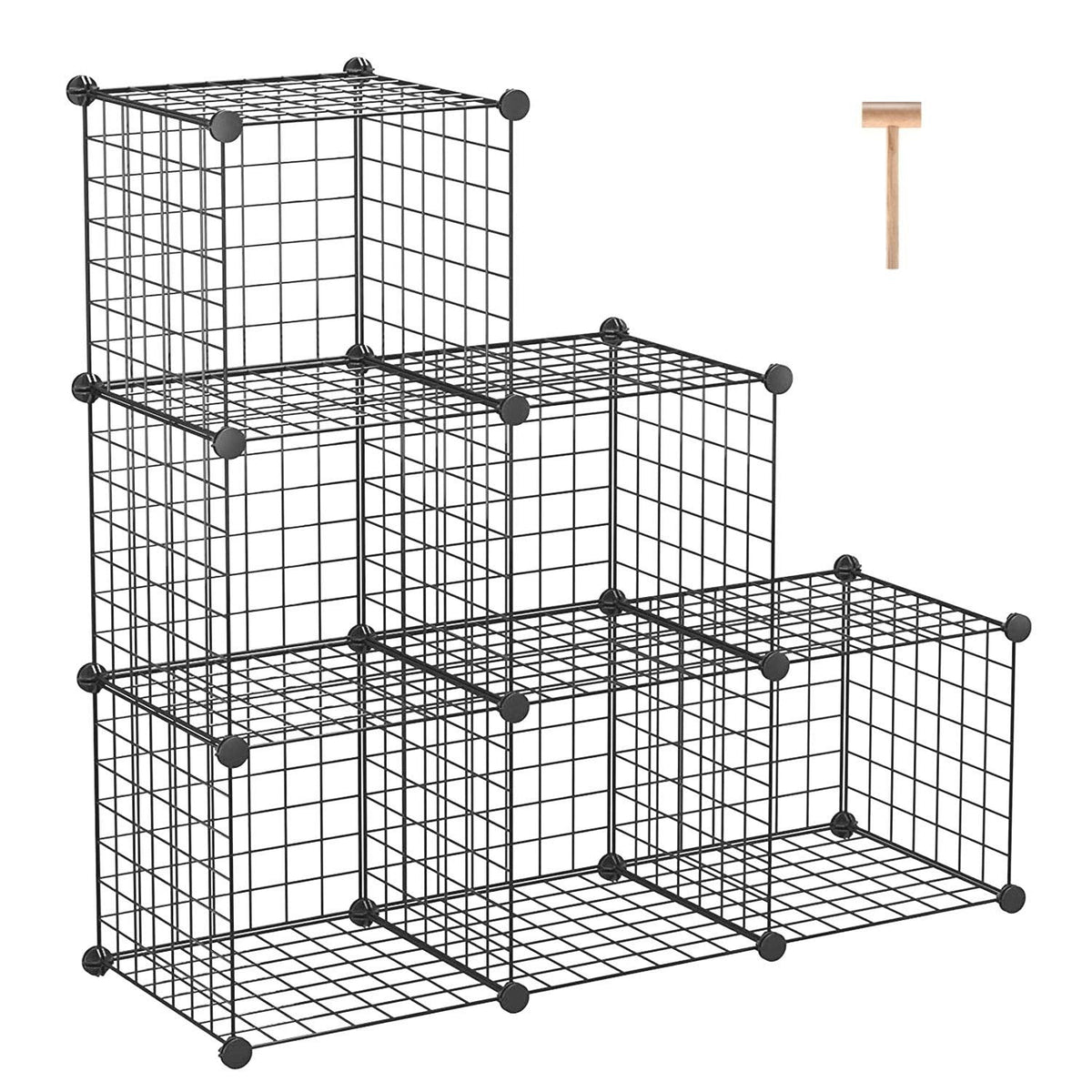 C&AHOME Wire Cube Storage, 6-Cube Storage Organizer Metal,Bookshelf