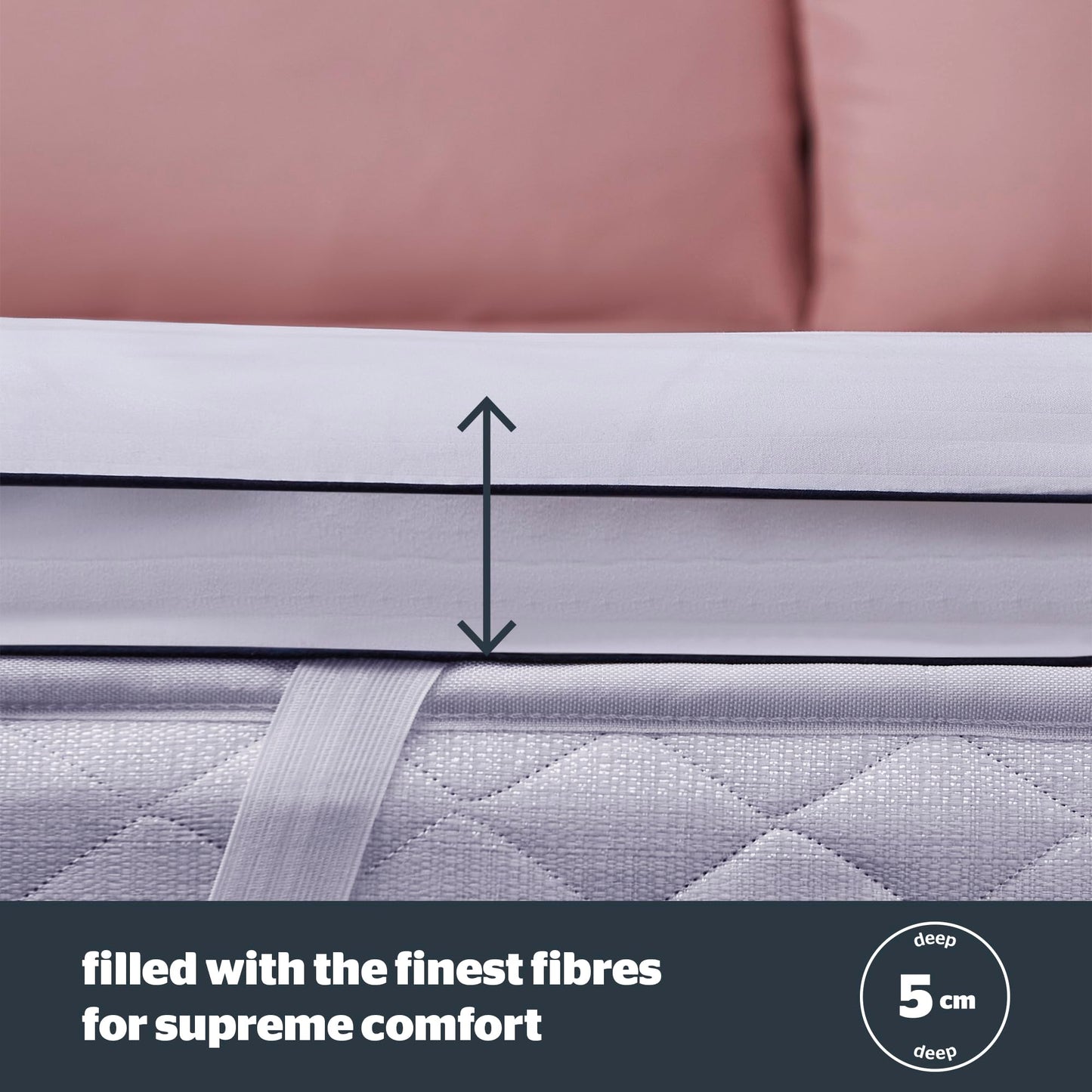 Silentnight Hotel Collection Mattress Topper Double Bed - Luxury Soft Silky Comfortable 5cm Thick Deep Mattress Protector Pad Cover with Deep Fit